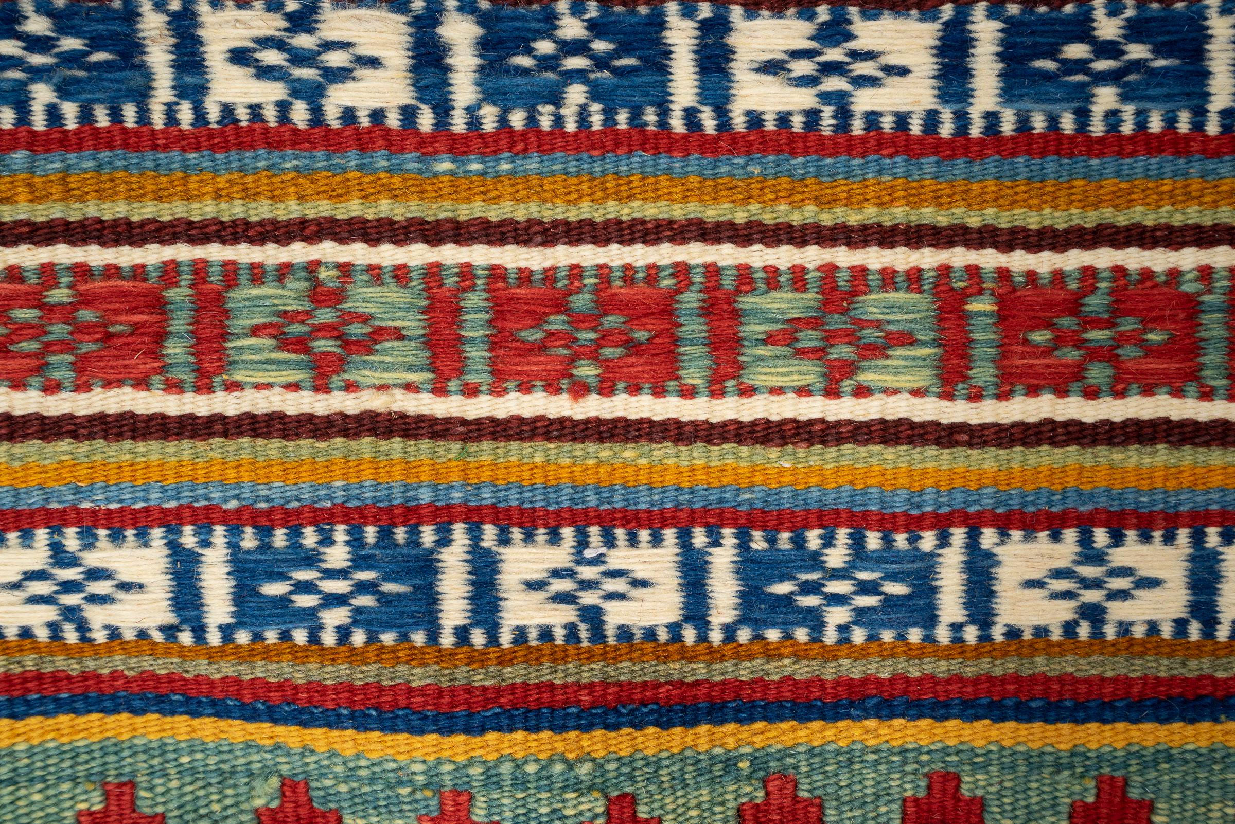New Weave Fine Qashqai Green Fields Persian Kilim Rug