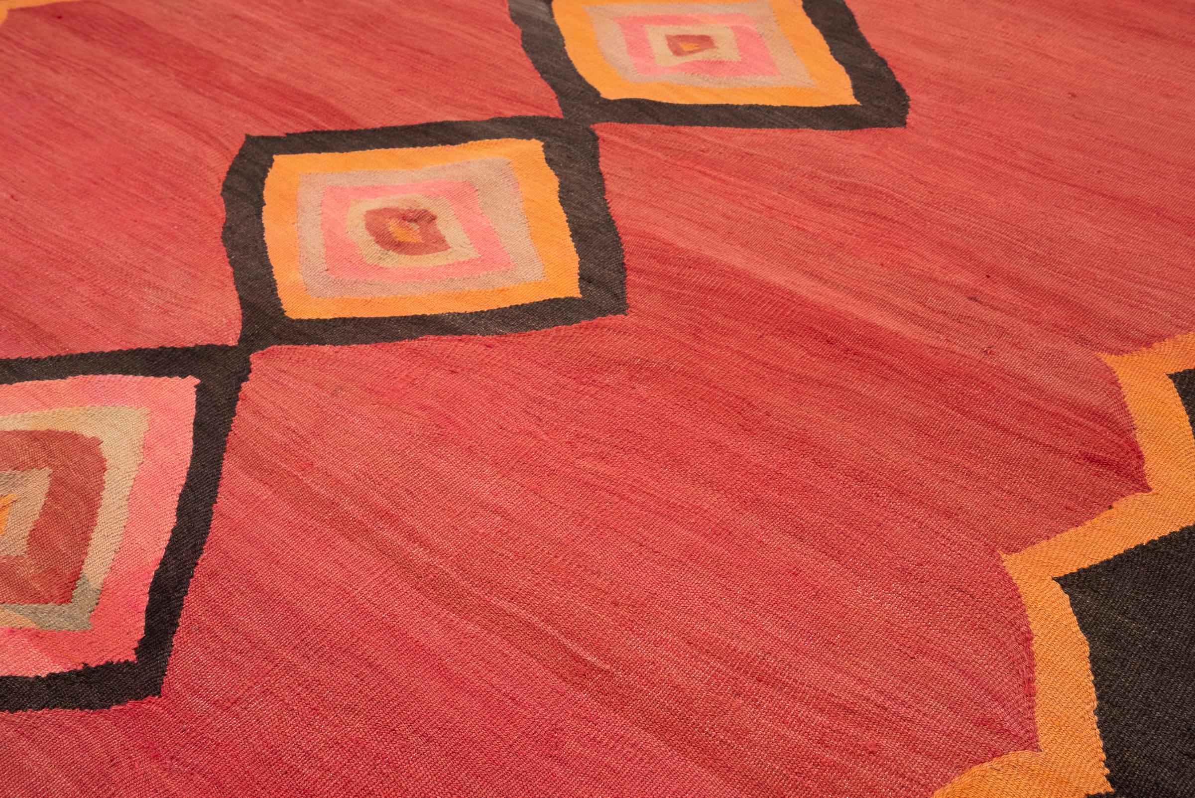 Antique Zanjan 7 Toranj Persian Kilim Rug
