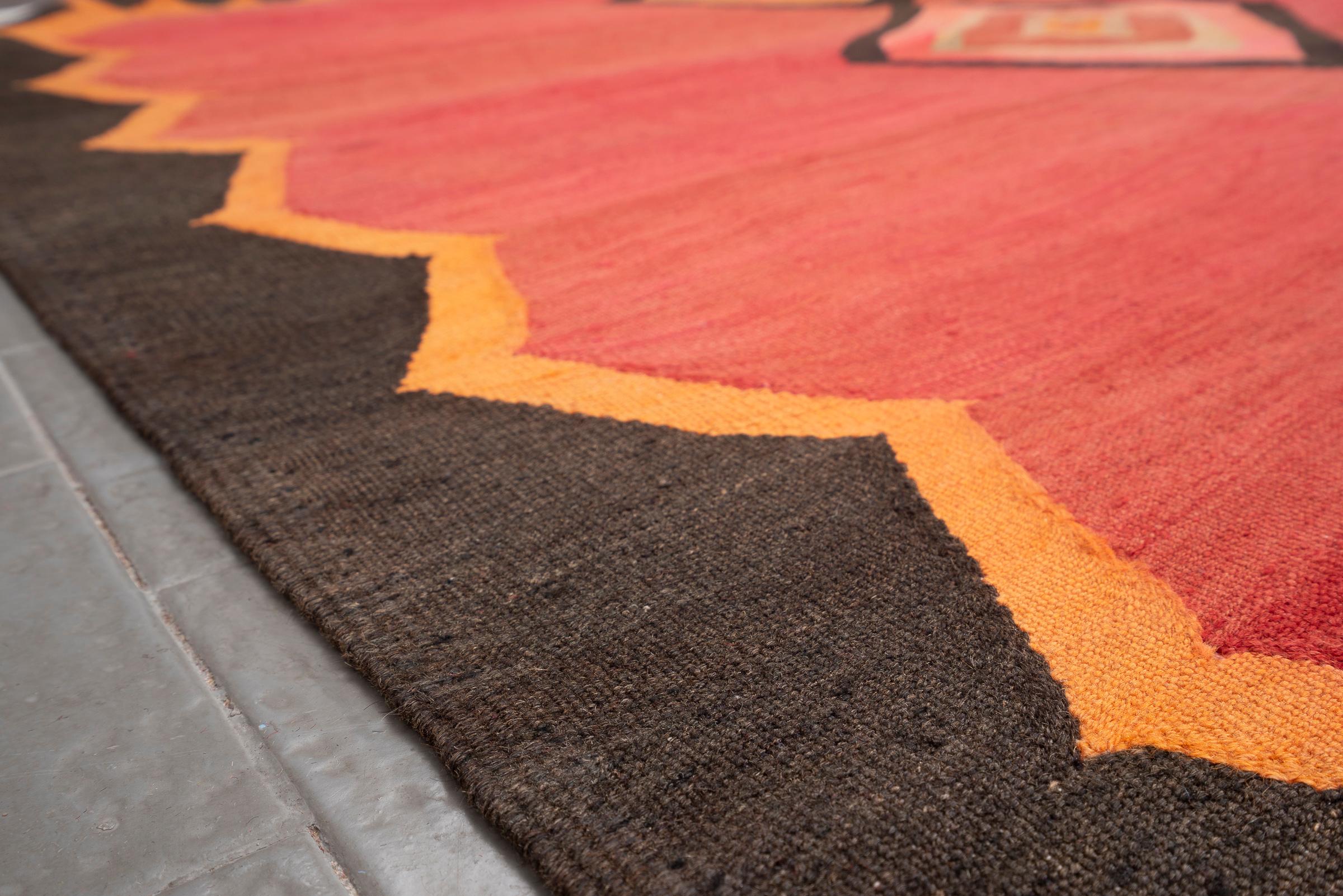 Antique Zanjan 7 Toranj Persian Kilim Rug