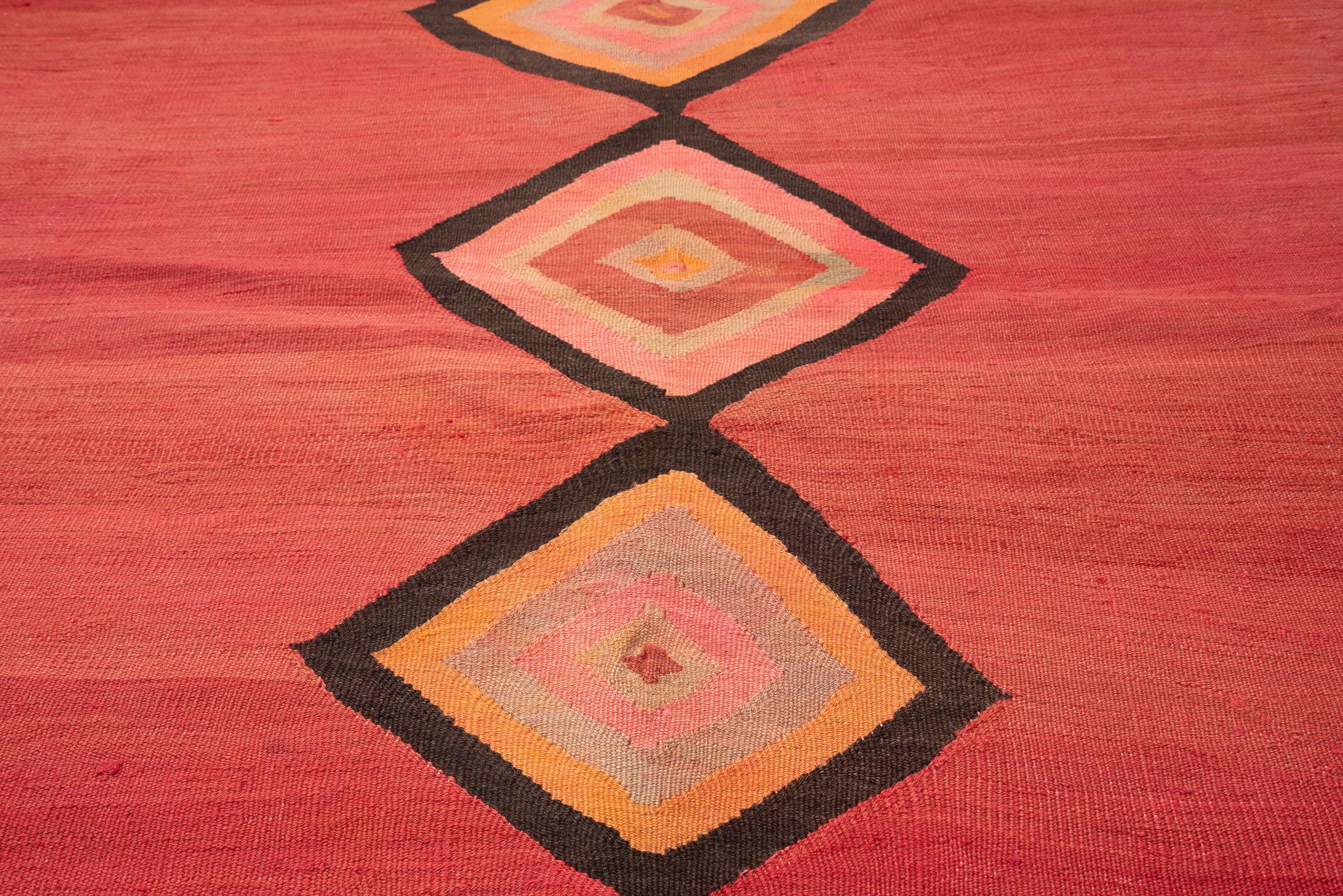 Antique Zanjan 7 Toranj Persian Kilim Rug