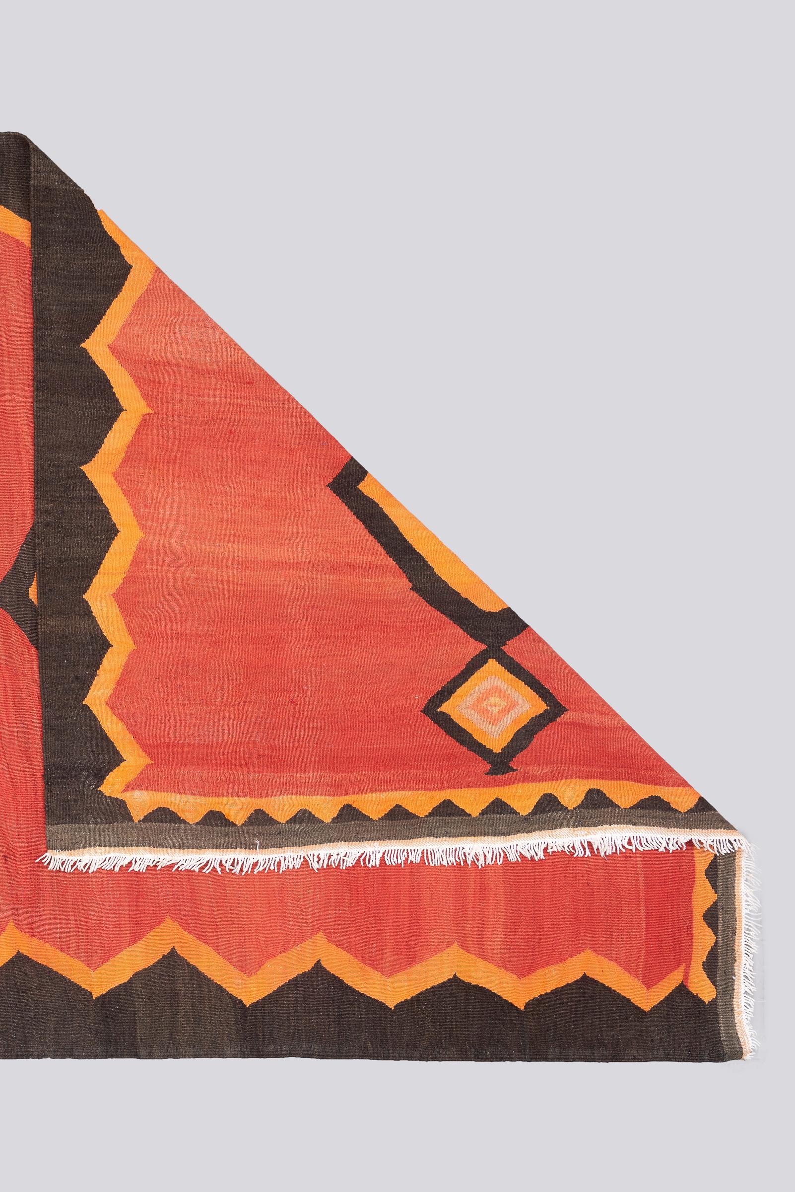 Antique Zanjan 7 Toranj Persian Kilim Rug