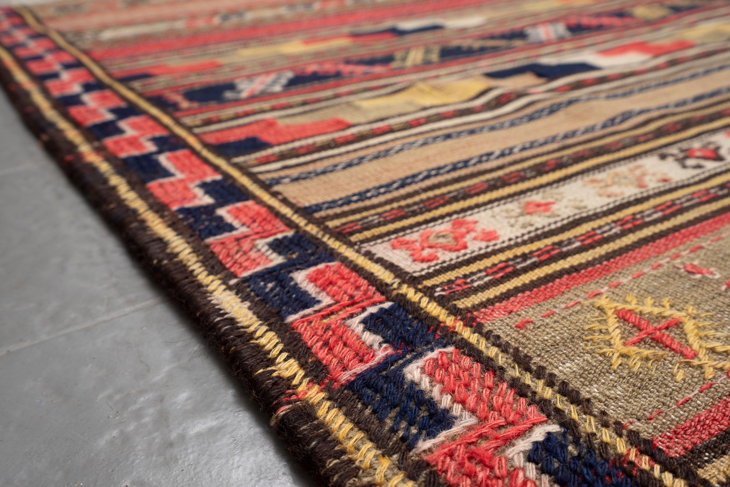 Vintage Quchan Muharramat Persian Kilim Rug