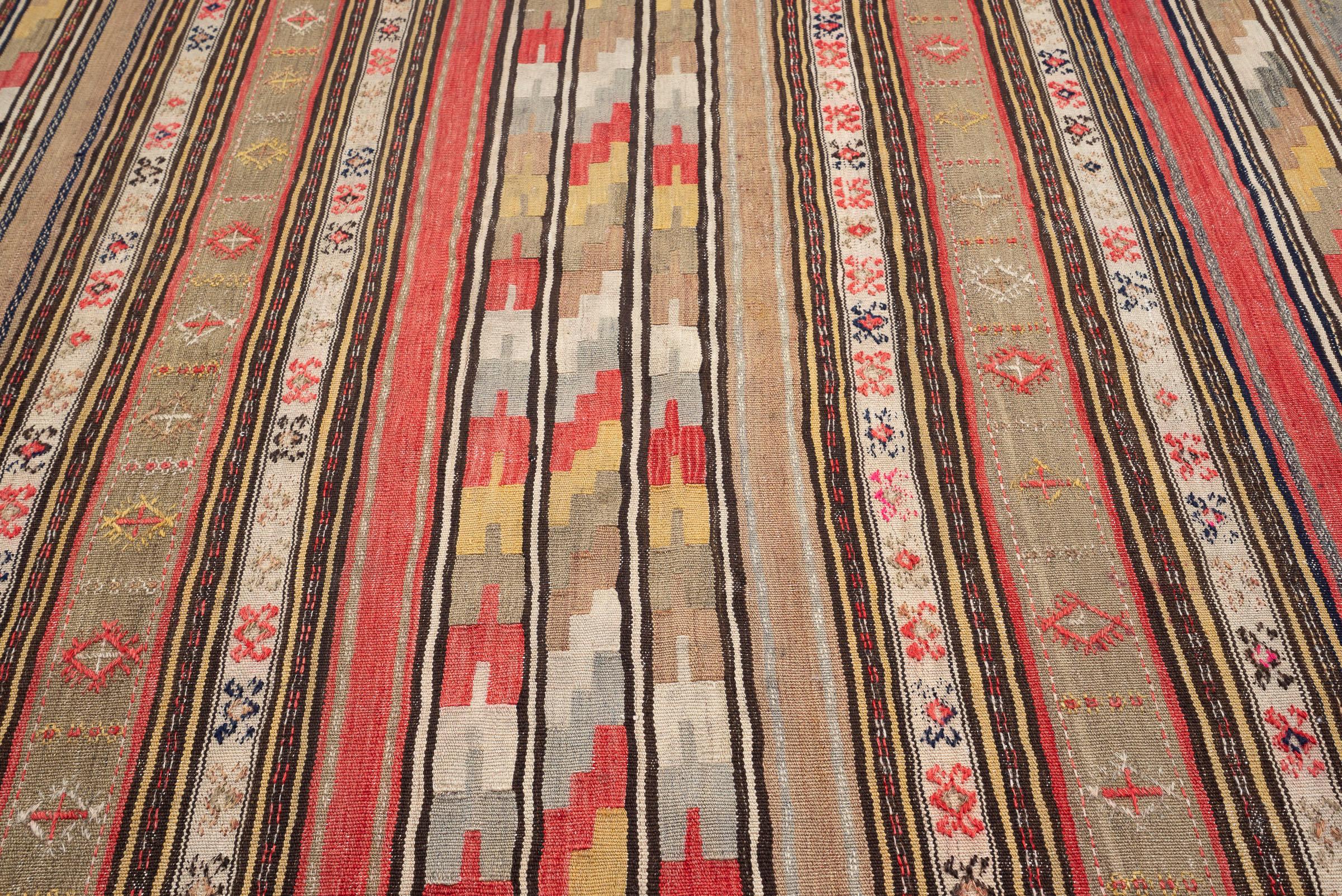 Vintage Quchan Muharramat Persian Kilim Rug