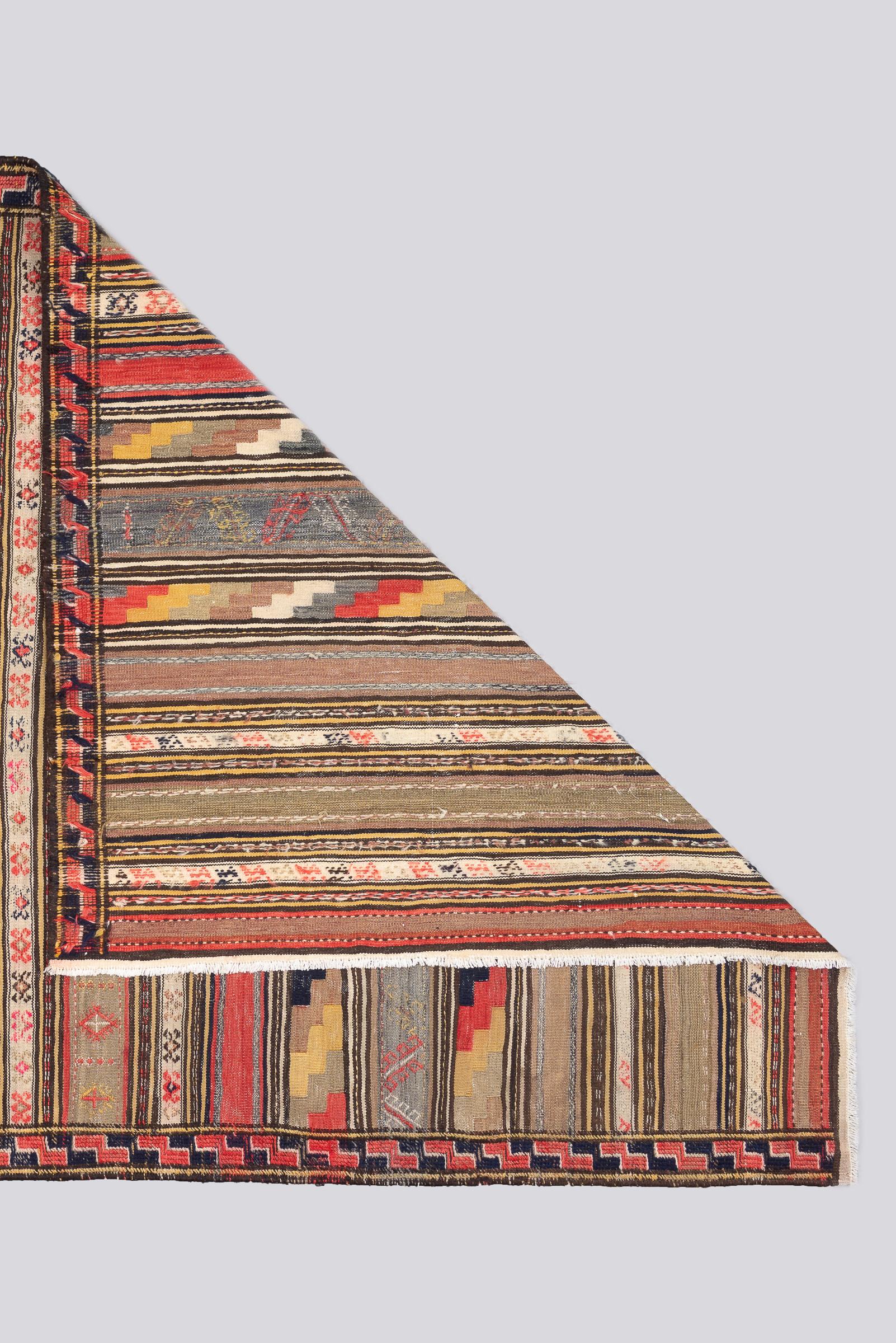 Vintage Quchan Muharramat Persian Kilim Rug
