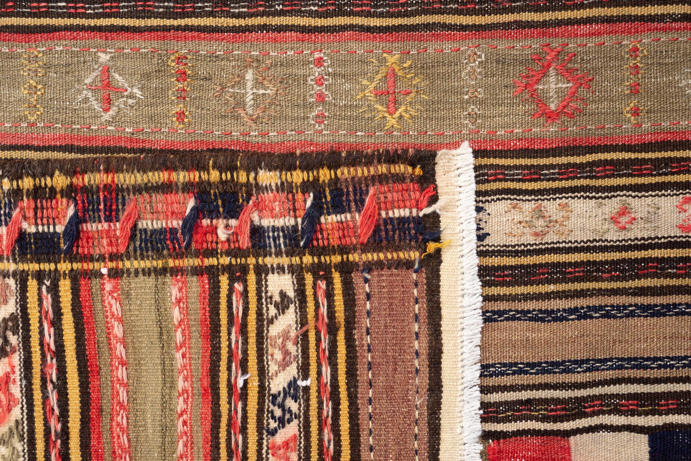 Vintage Quchan Muharramat Persian Kilim Rug