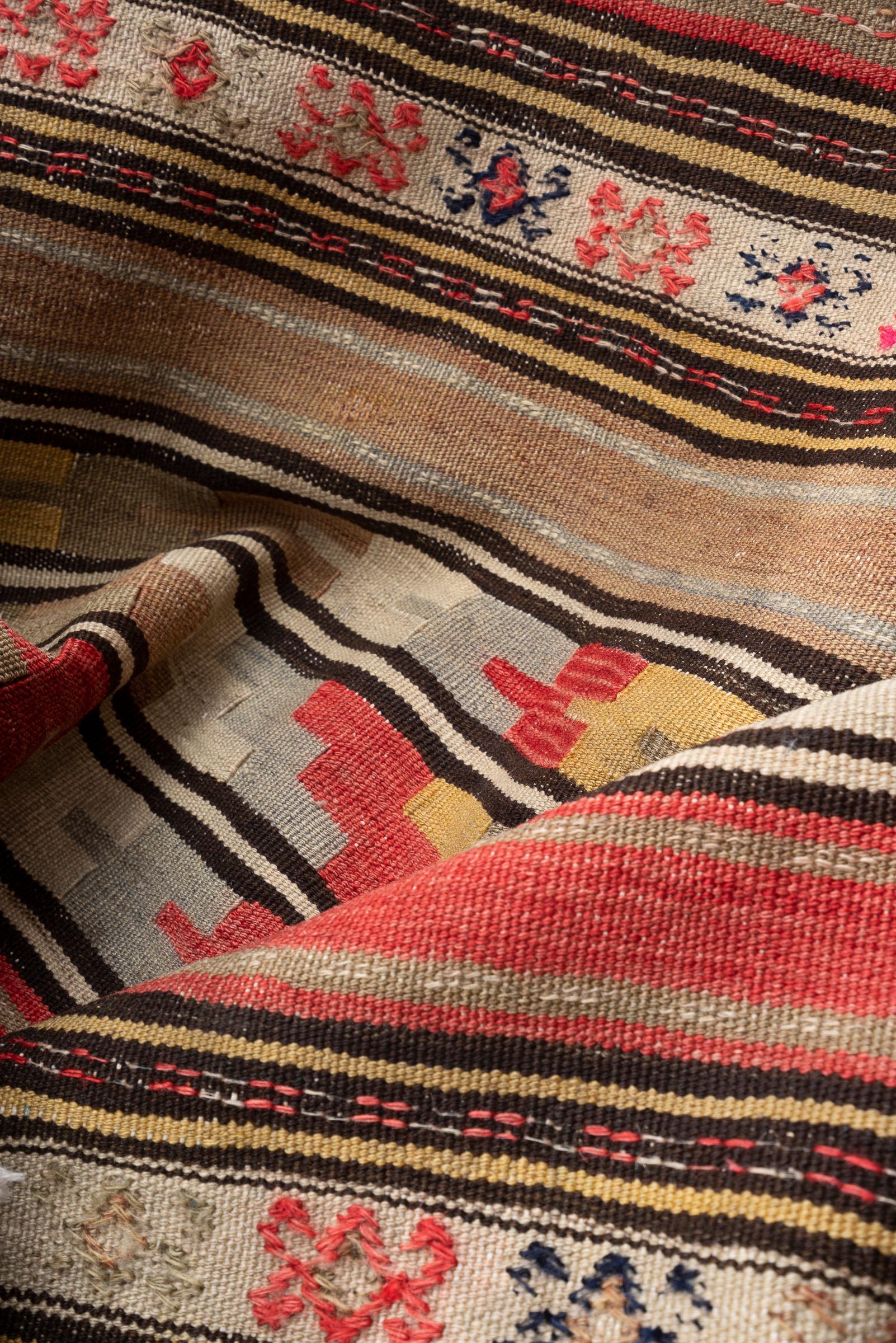 Vintage Quchan Muharramat Persian Kilim Rug