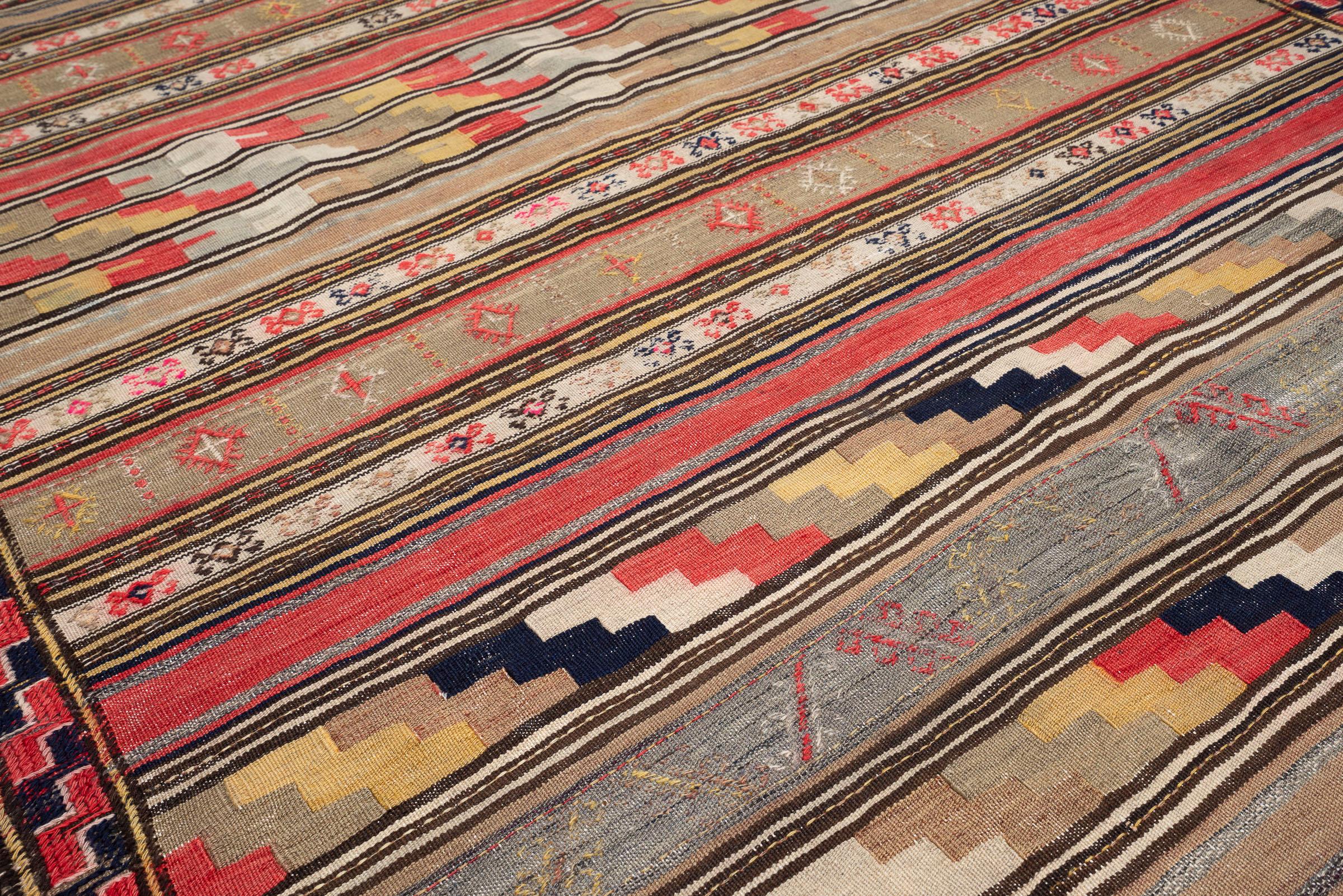 Vintage Quchan Muharramat Persian Kilim Rug