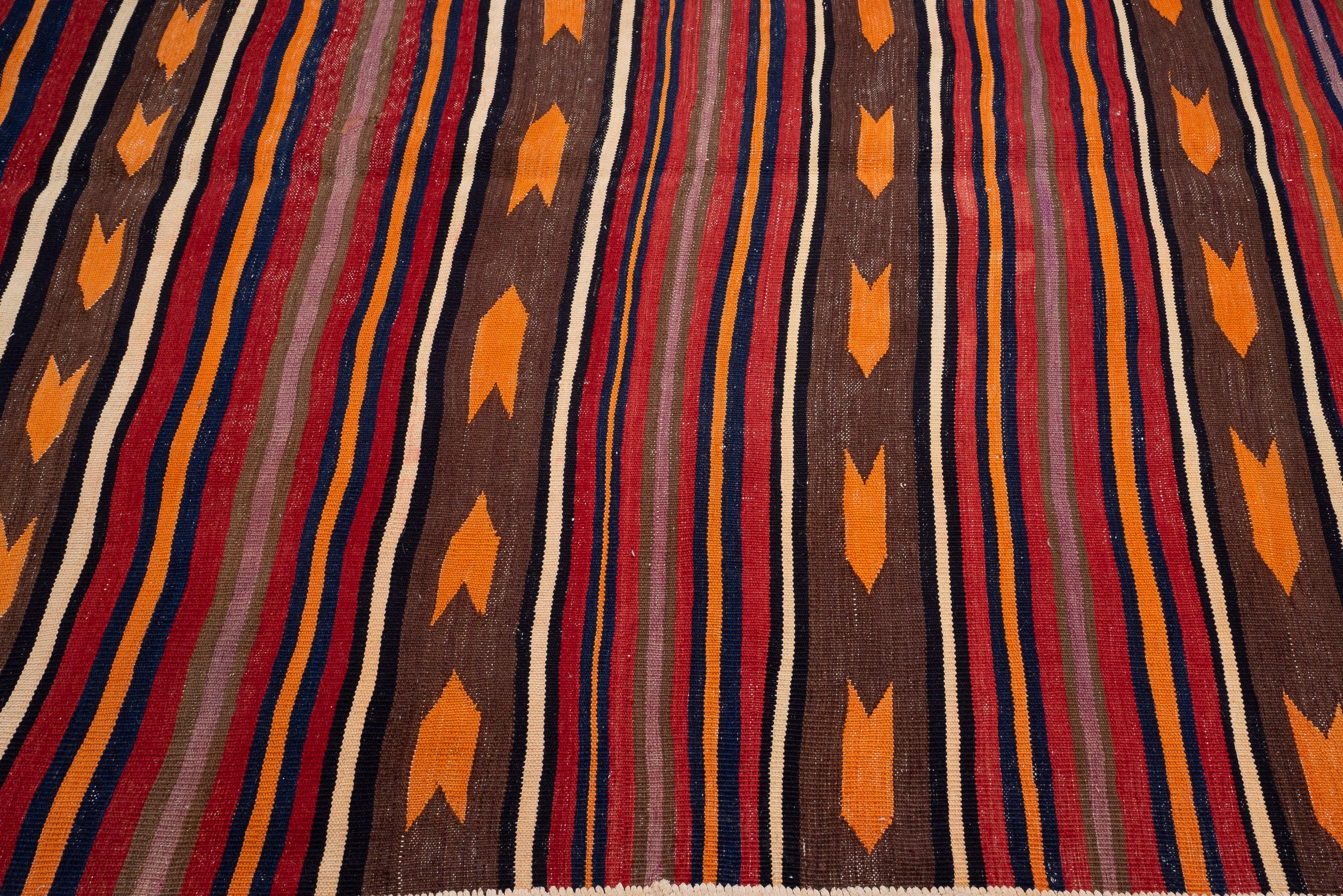 Vintage Lor Fars Stripes Persian Kilim Rug