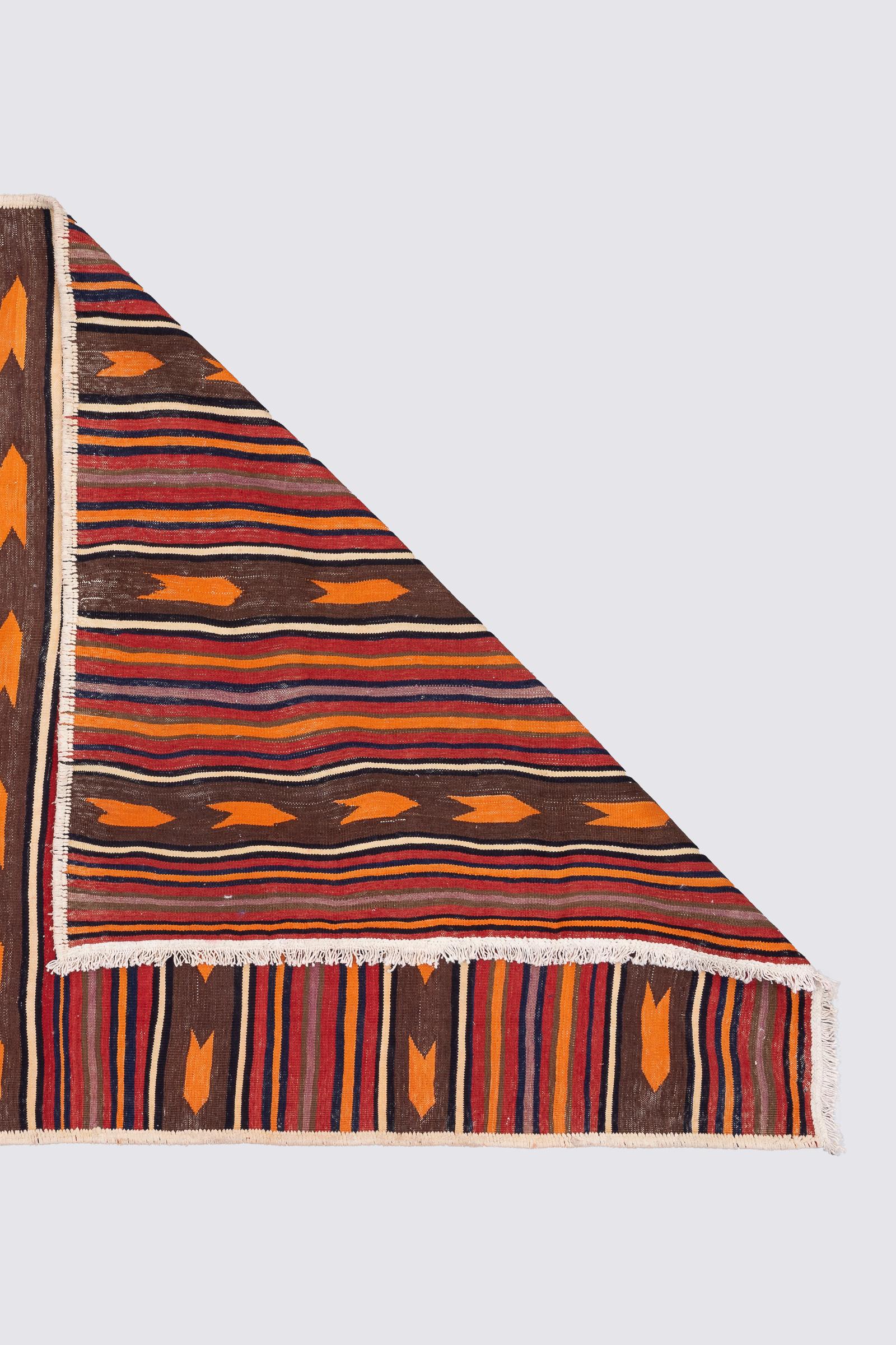 Vintage Lor Fars Stripes Persian Kilim Rug