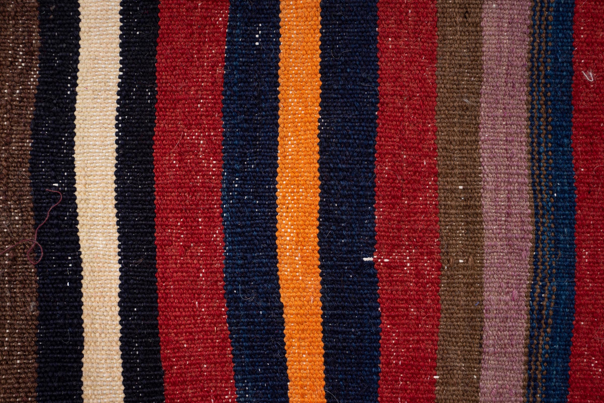 Vintage Lor Fars Stripes Persian Kilim Rug