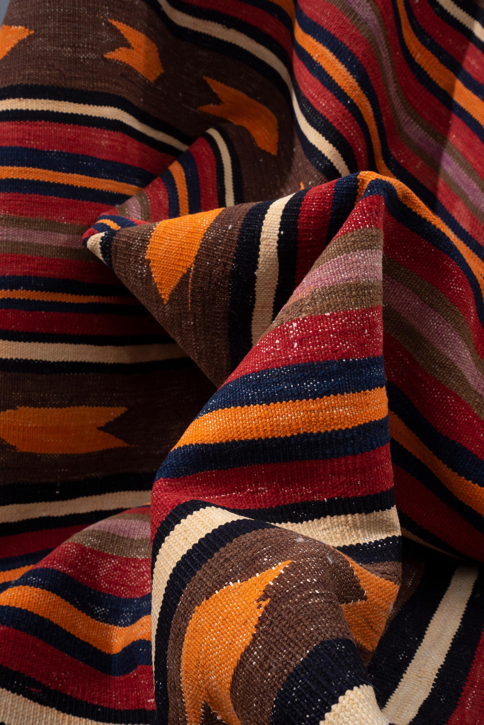 Vintage Lor Fars Stripes Persian Kilim Rug