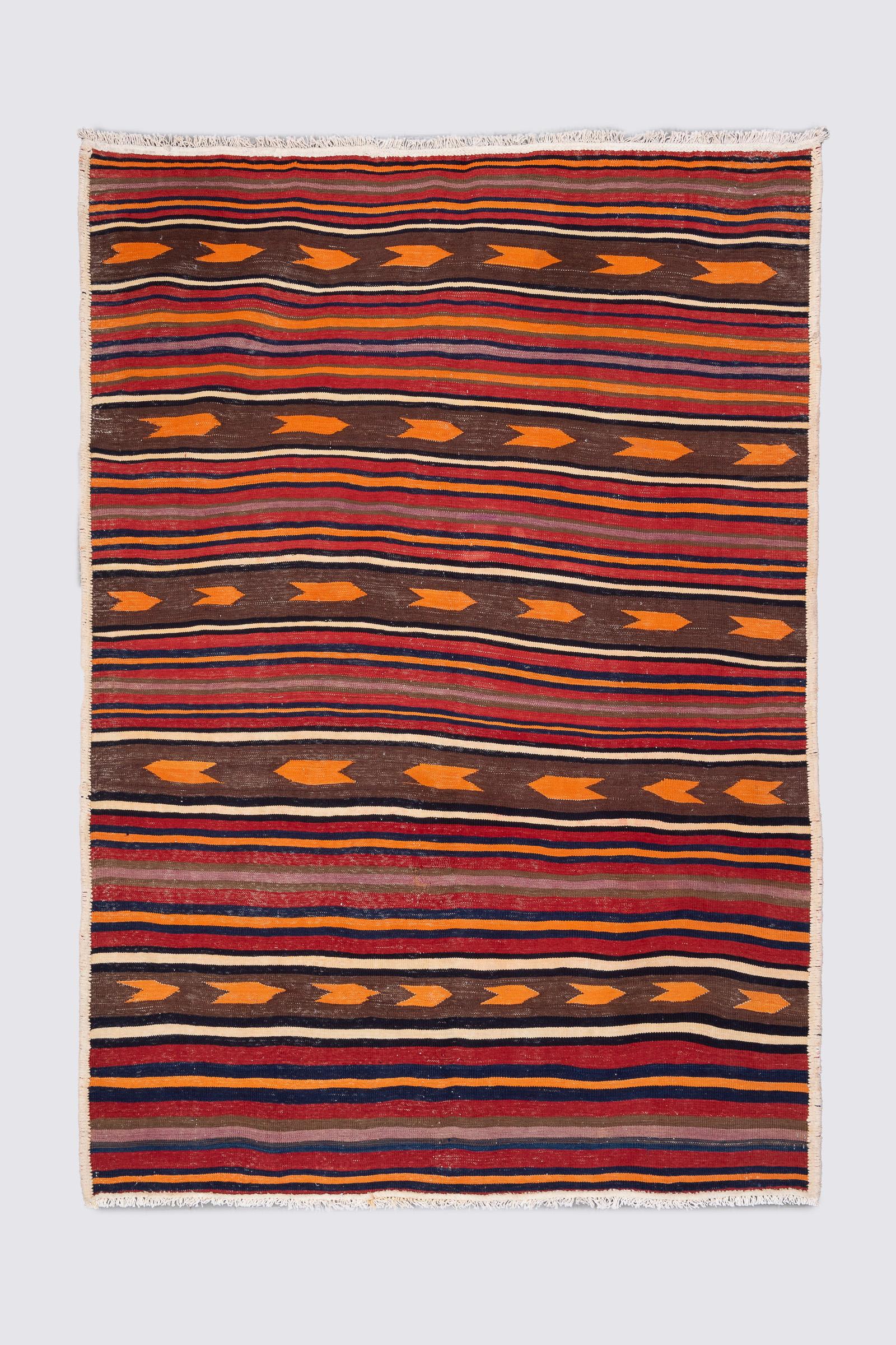 Semi Antique Lor Fars Stripes Kilim 4.1SQM