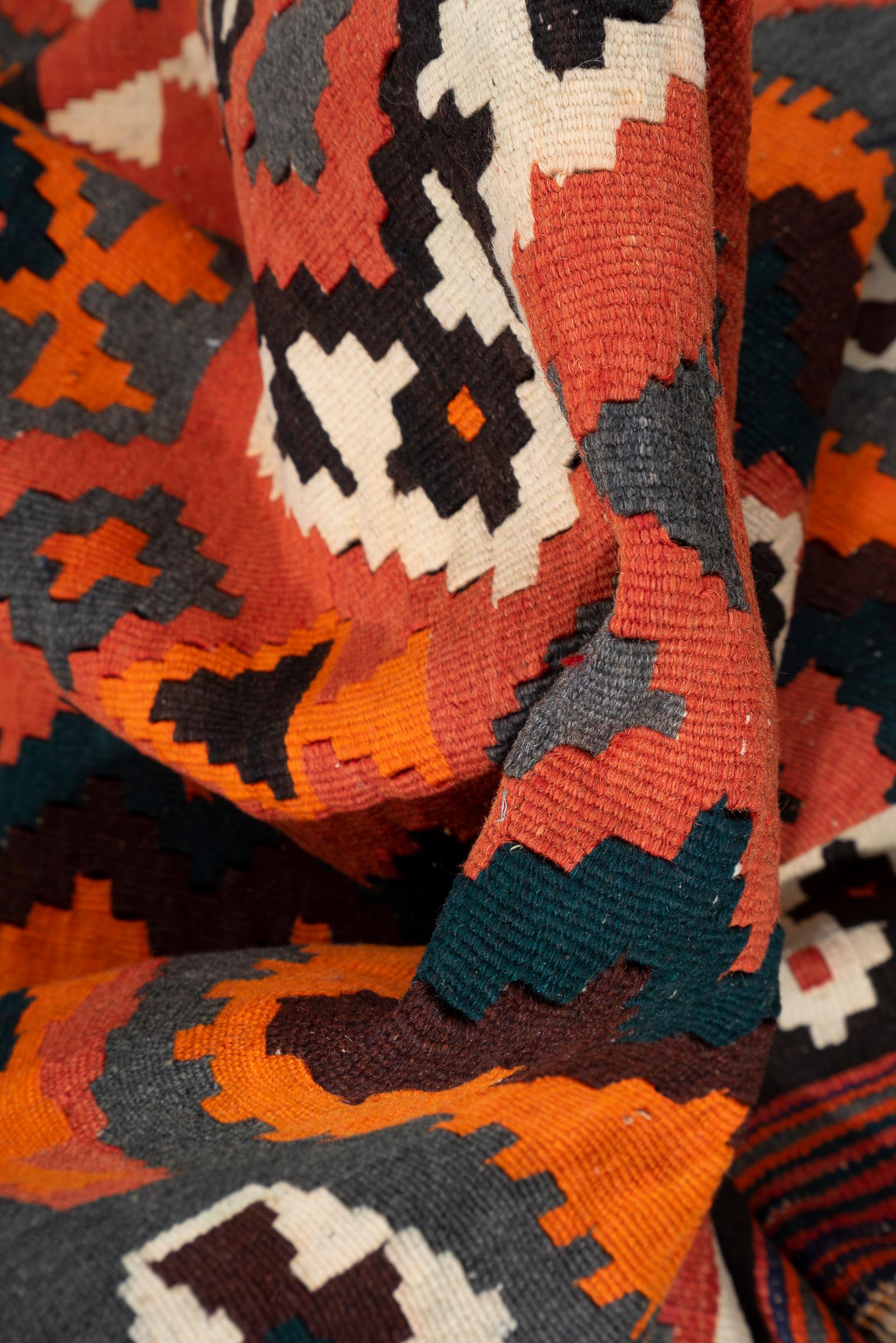 Vintage Qashqai Persian Kilim Rug