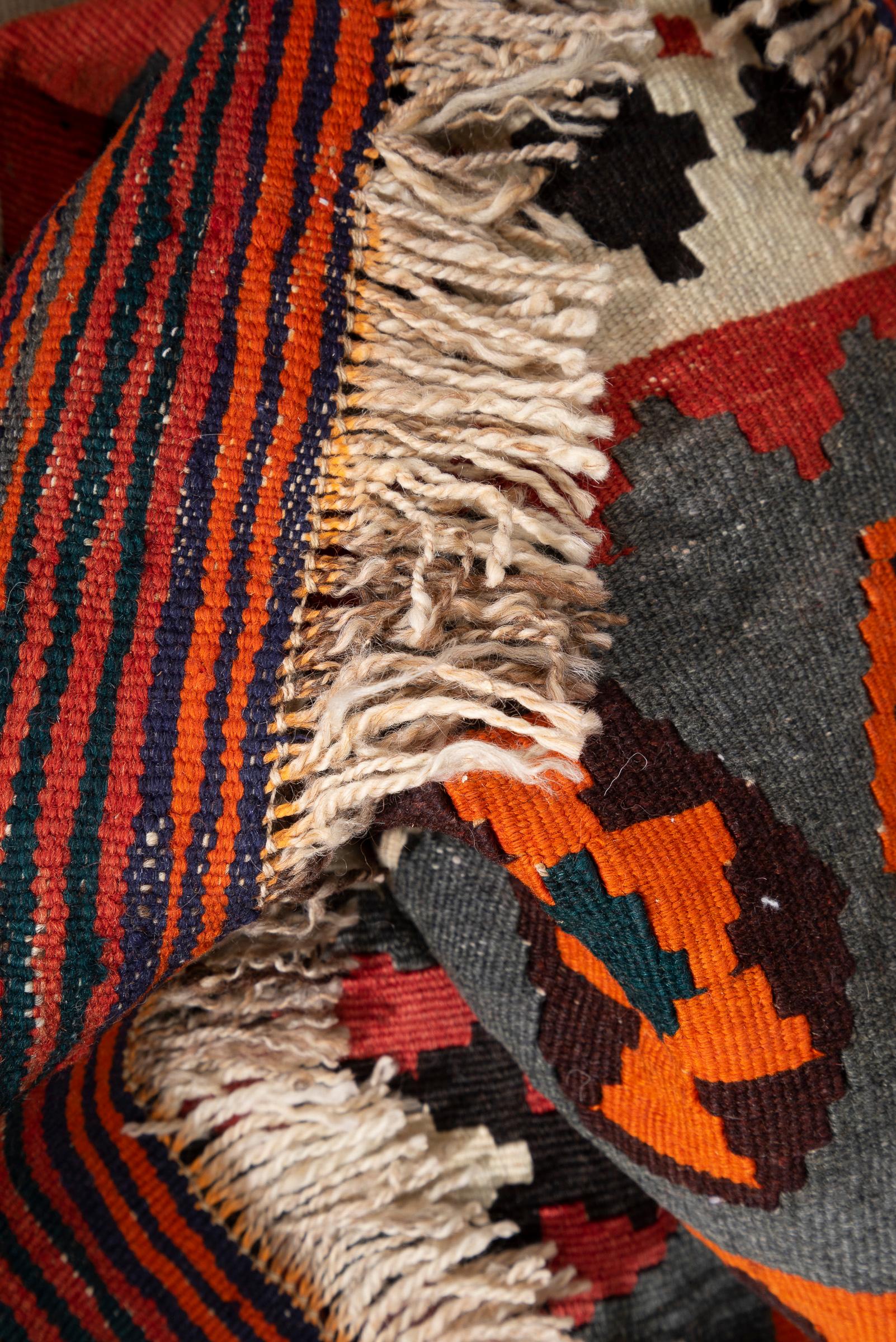 Vintage Qashqai Persian Kilim Rug