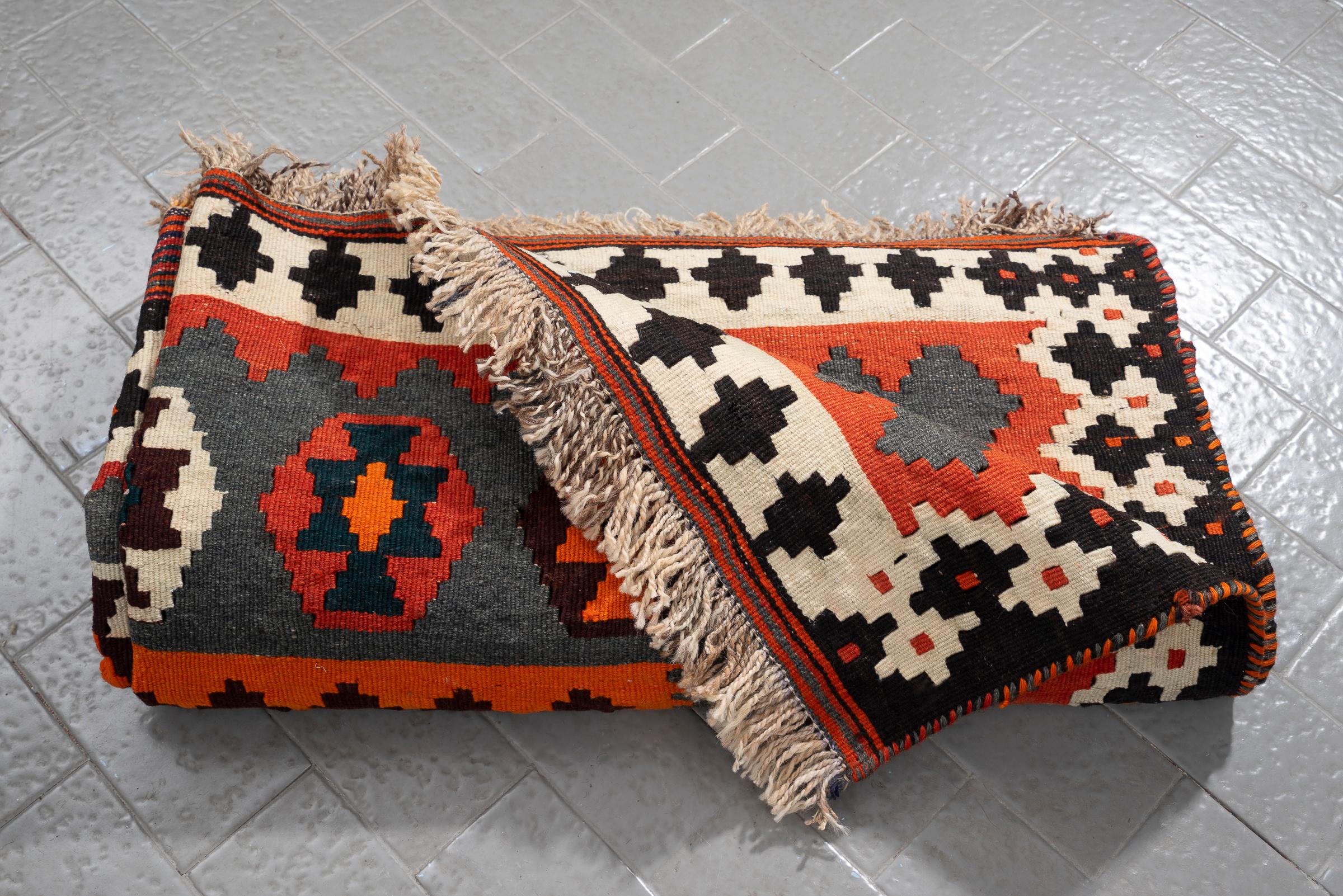 Vintage Qashqai Persian Kilim Rug