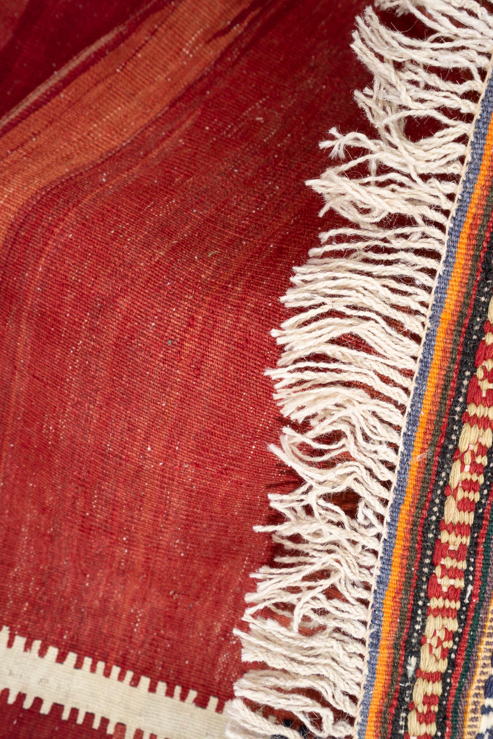 Antique Qashqai Squares Persian Kilim Rug