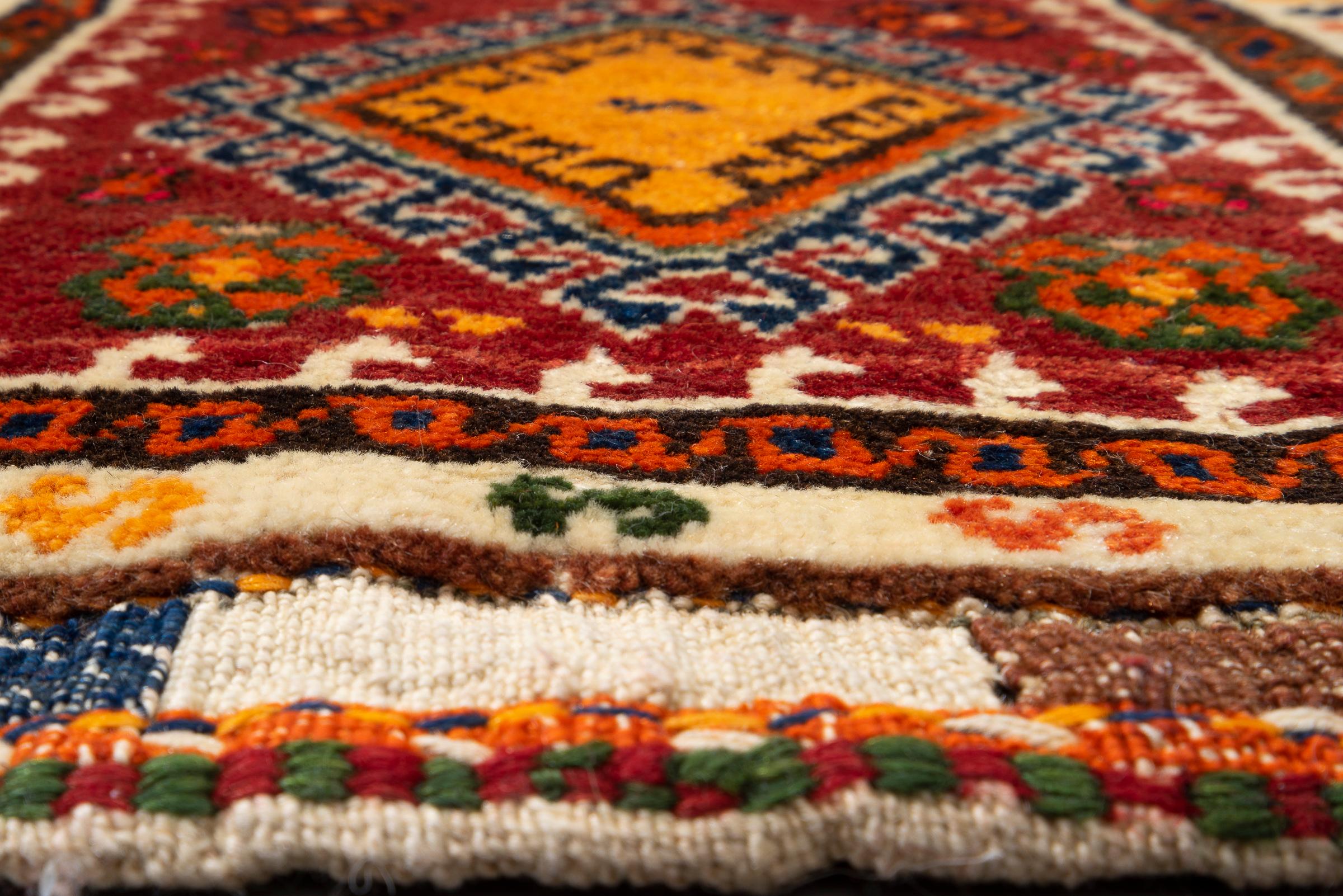 Vintage Lor Fars Opened Saddle Bag Persian Runner Rug