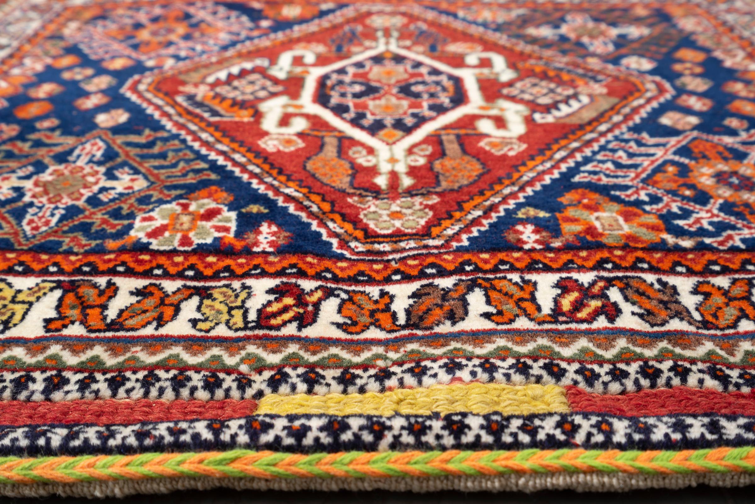 Vintage Qashqai ShababLoo Koohi Opened Saddle Bag Persian Runner Rug