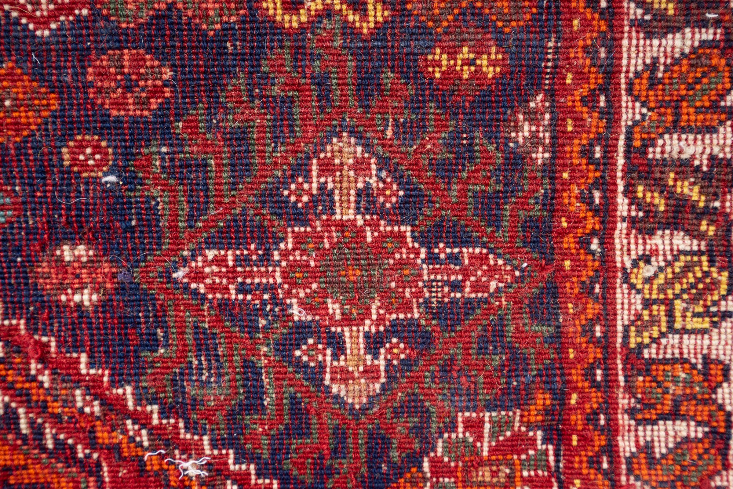 Vintage Qashqai ShababLoo Koohi Opened Saddle Bag Persian Runner Rug