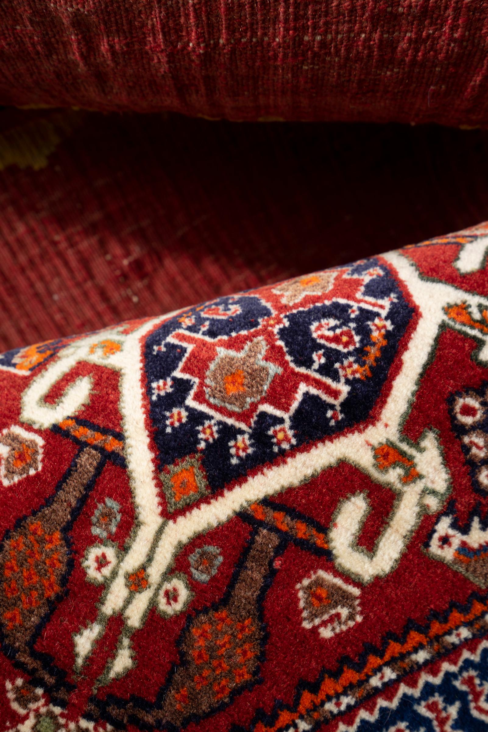 Vintage Qashqai ShababLoo Koohi Opened Saddle Bag Persian Runner Rug