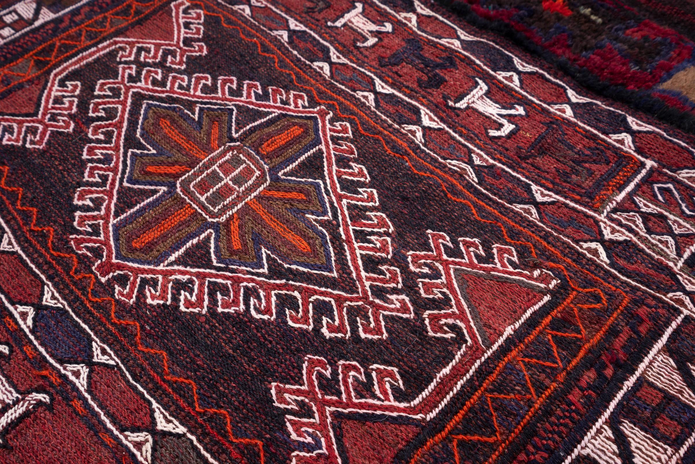 Vintage Bakhtiari Double Persian Tacheh