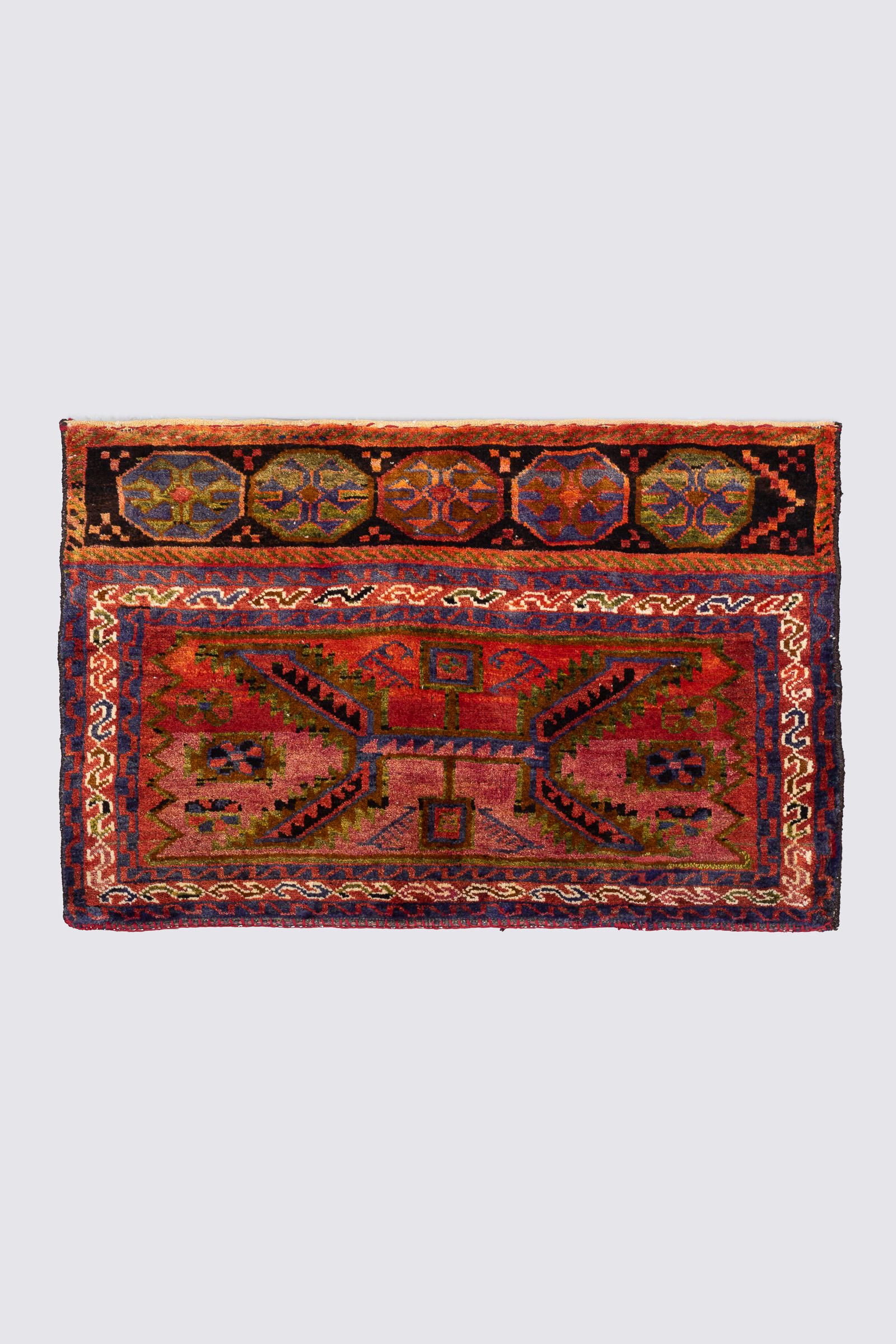 Antique Bakhtiari Tacheh Face Carpet 1SQM