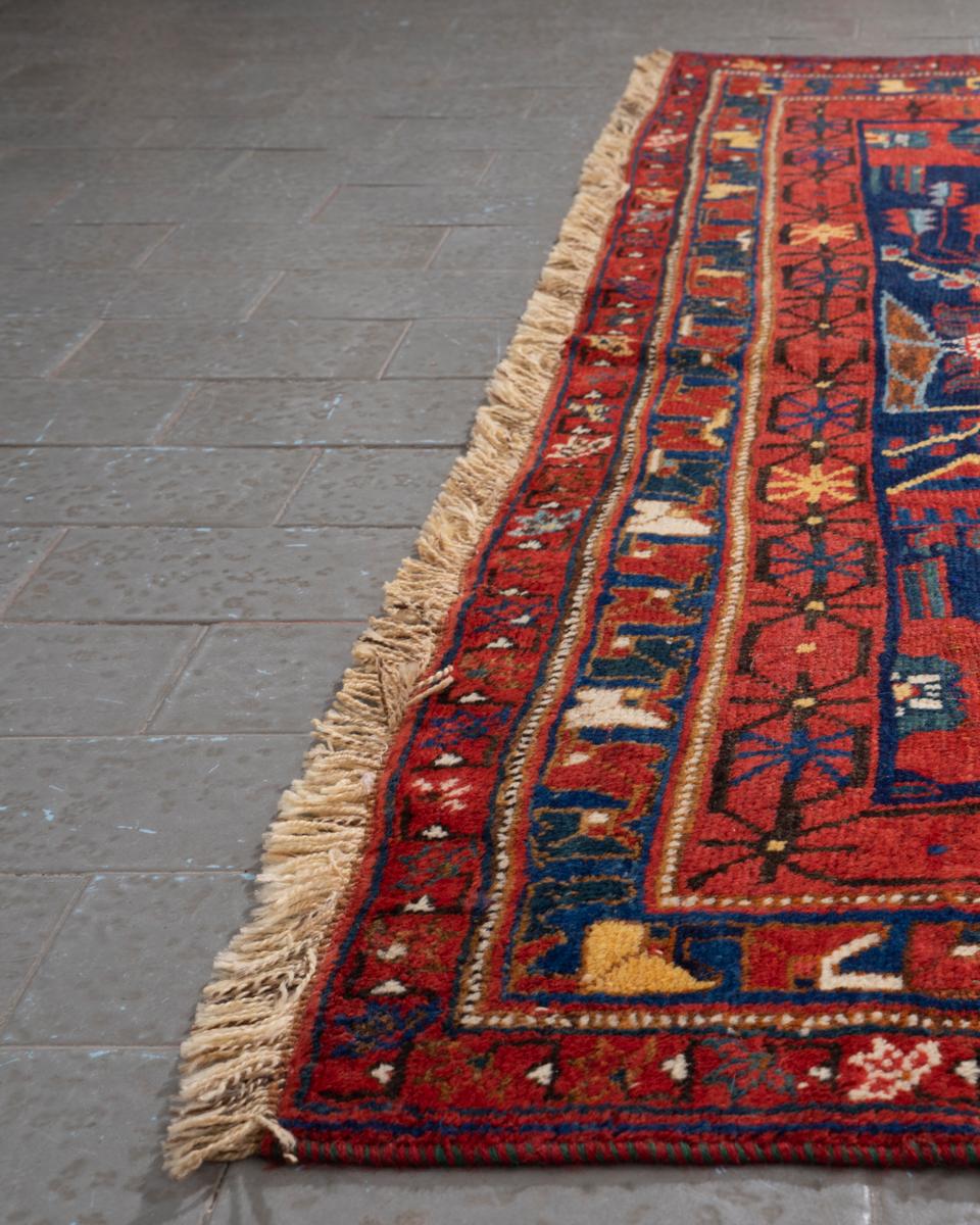 Antique Afshar Persian Rug with Vase Design, Mid 19th Century