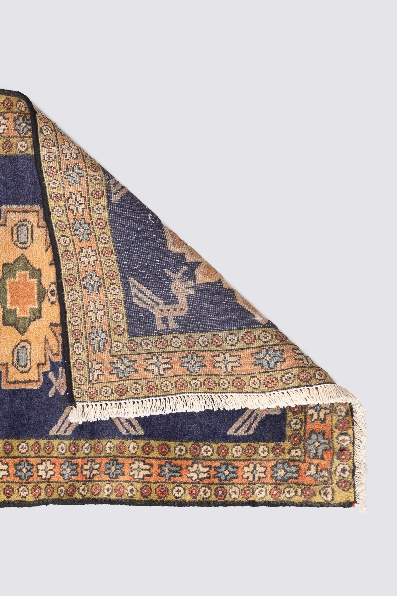 Vintage Ardabil Morqi Persian Poshti Rug