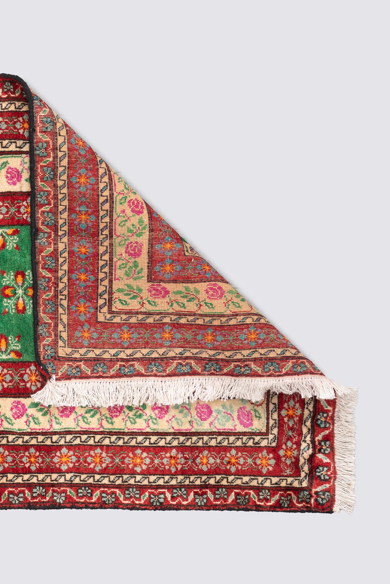 Vintage Afshar Simple Green Persian Rug