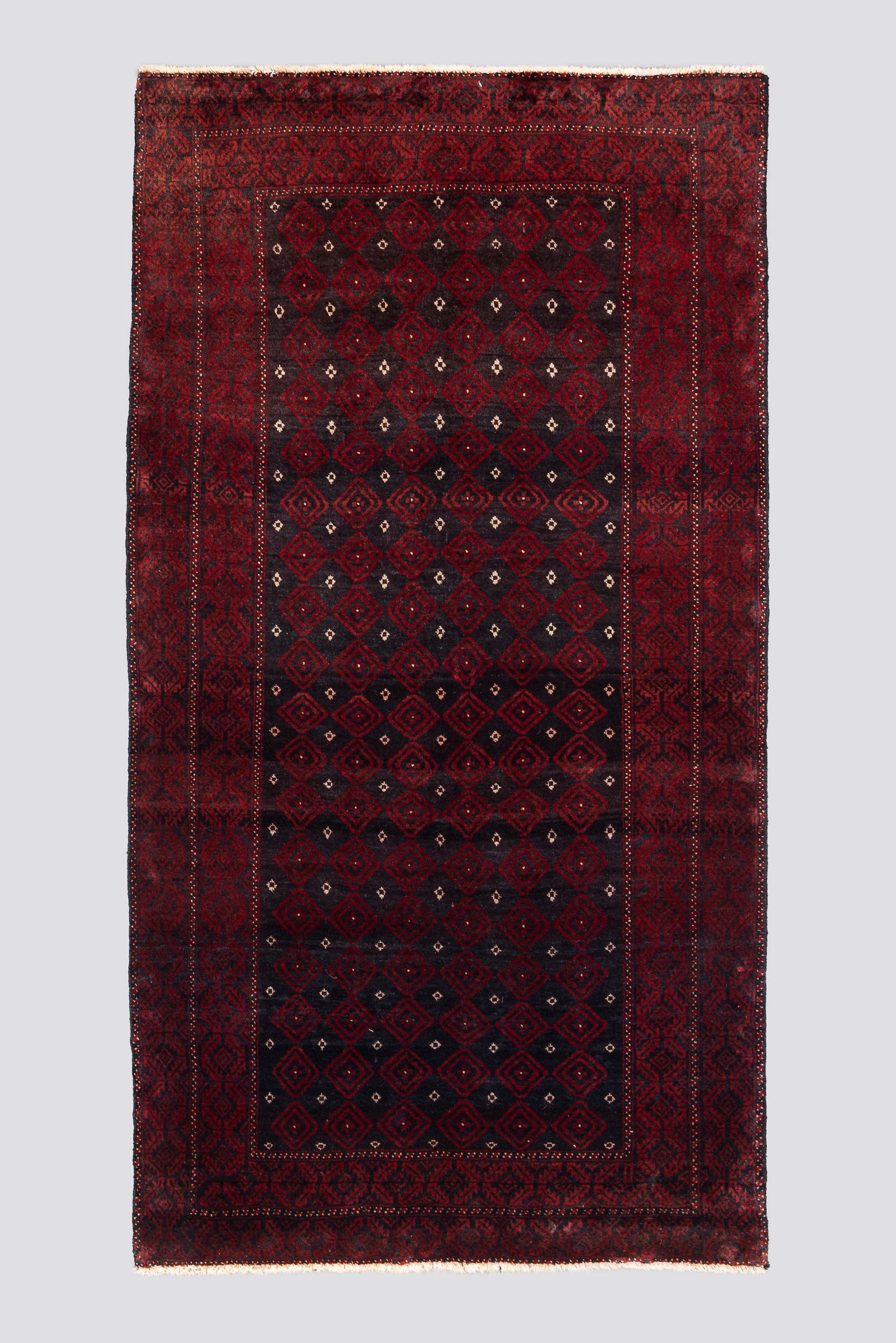 Vintage Baluch All over design Grey Carpet 1.9SQM