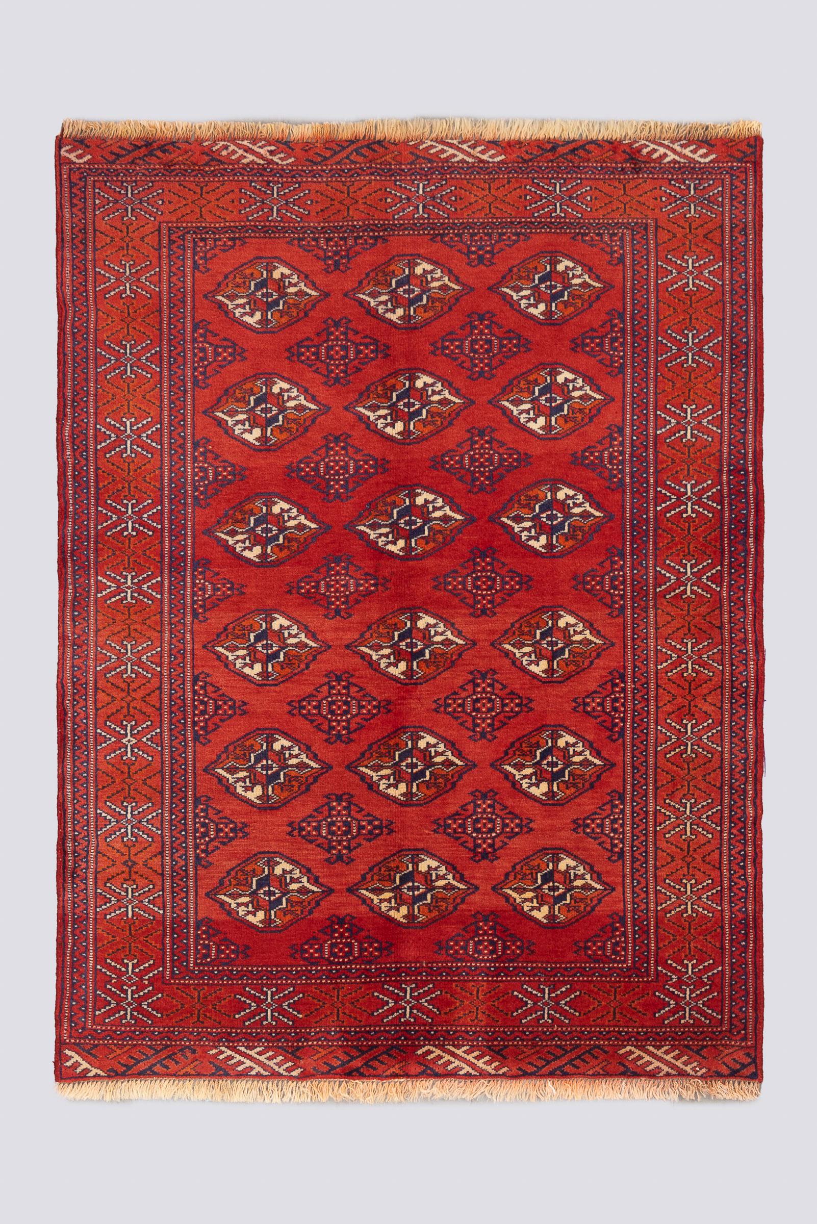 Fine Torkaman Yamut Mari Gool (Elephant feet) Persian Rug