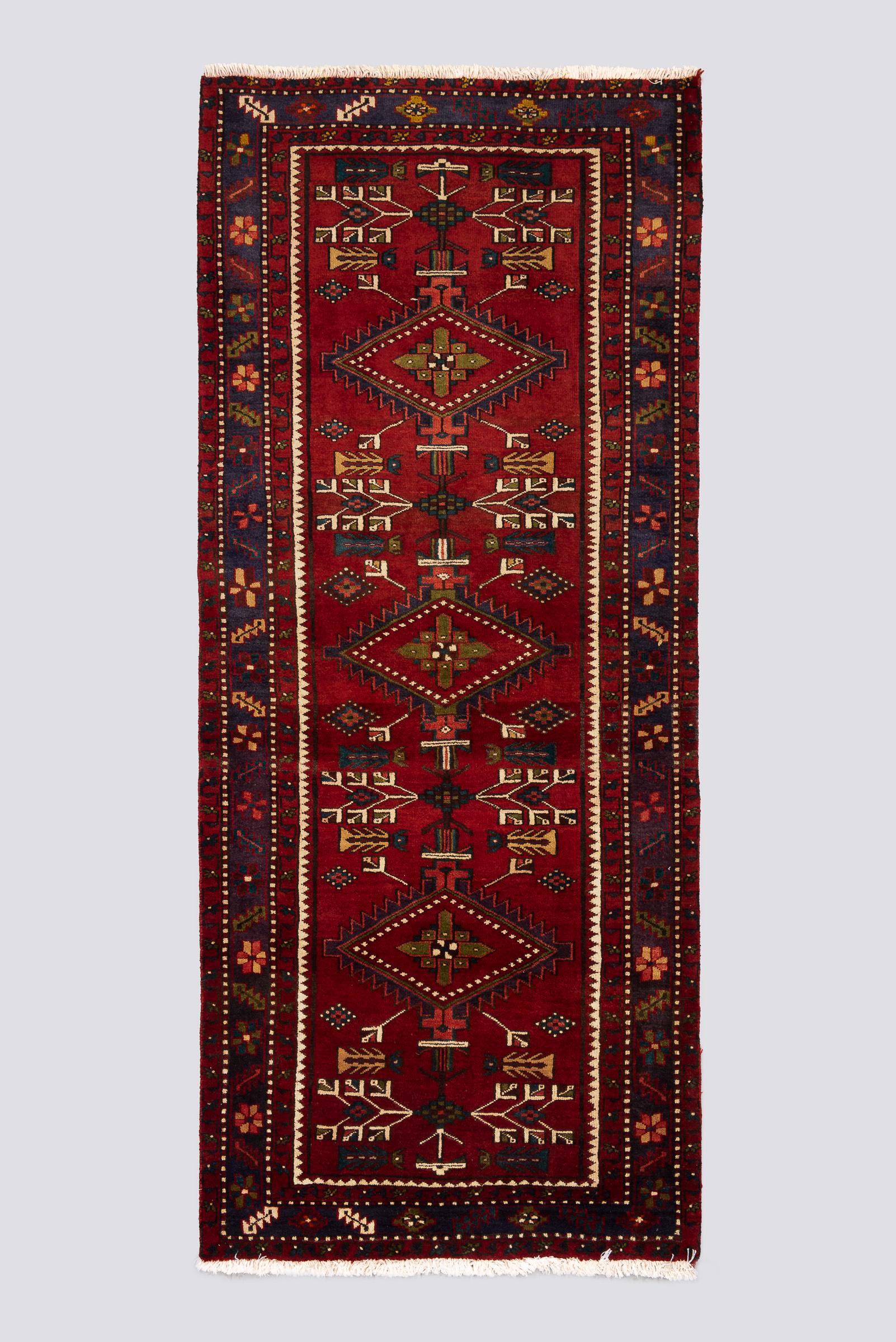 Heriz Goravan Three Toranj Persian Runner Rug
