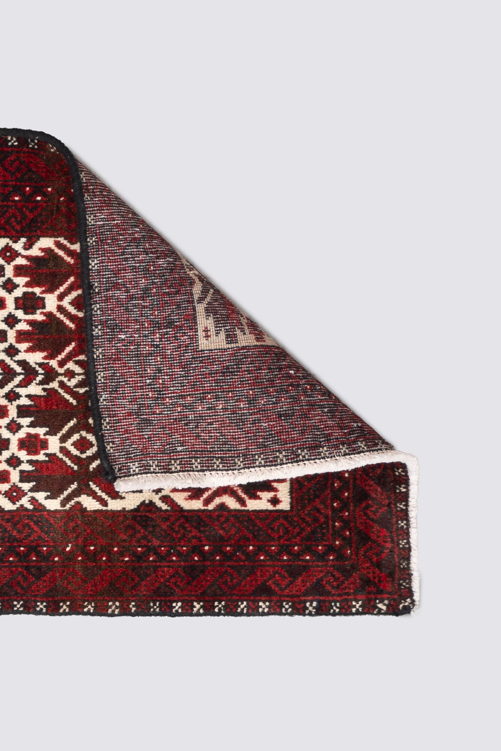 Vintage Baluch All Over Persian Runner Rug