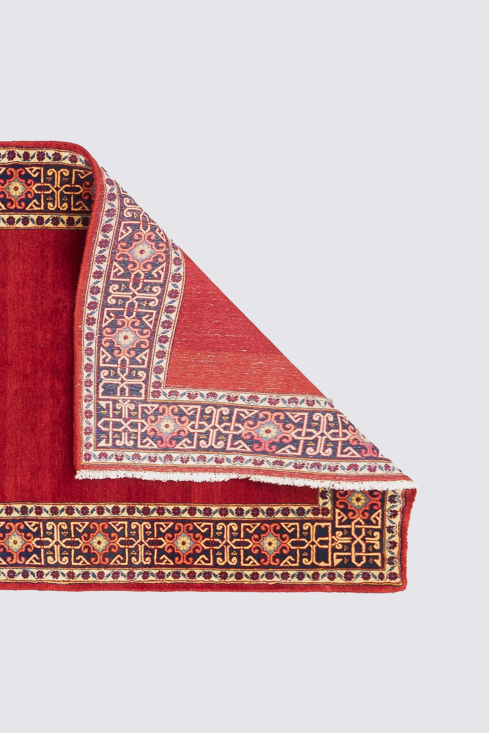 Fine Kashan Minimal Red Persian Runner Rug
