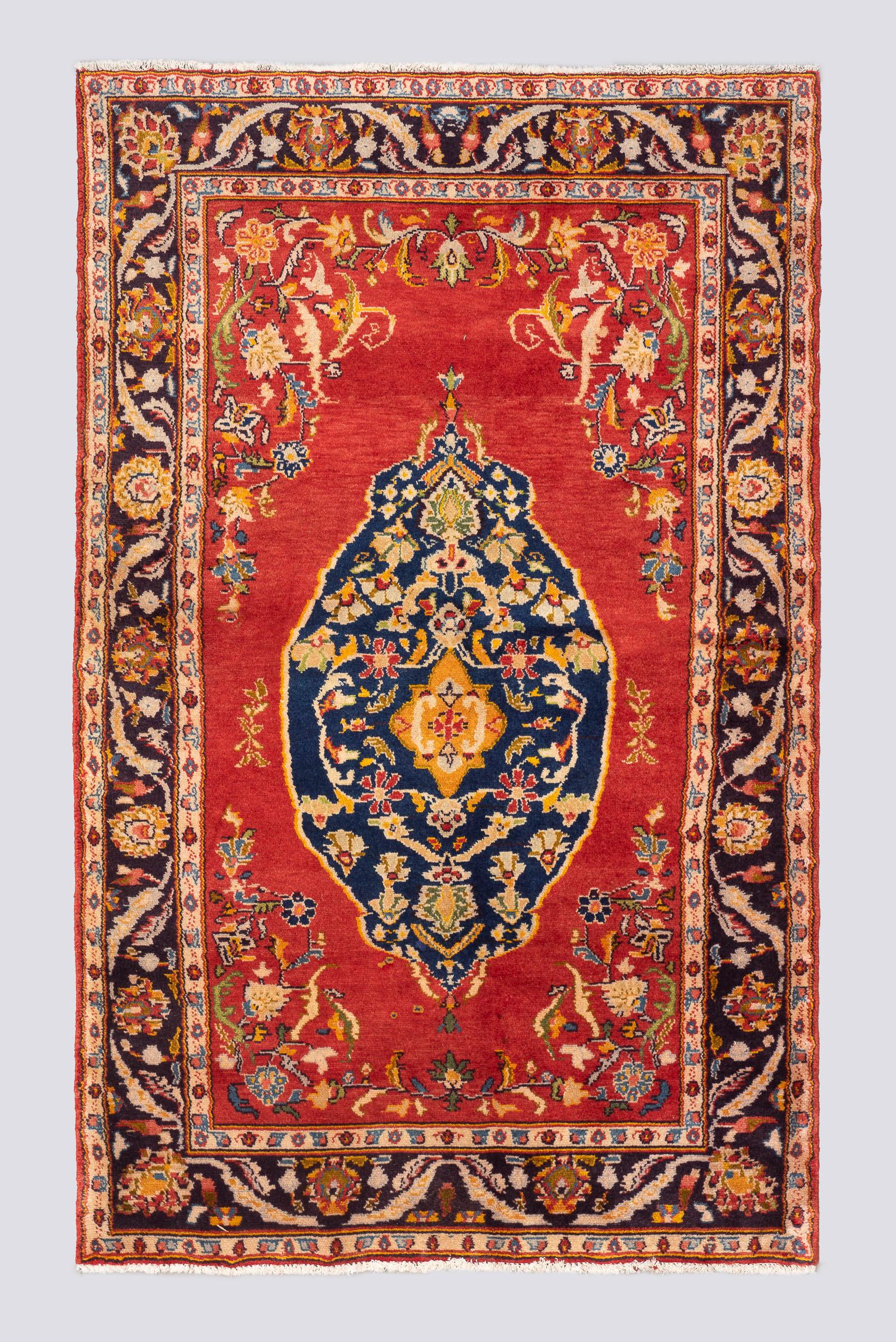 Antique Fine Hamadan Armenian Lachak Toranj Persian Rug