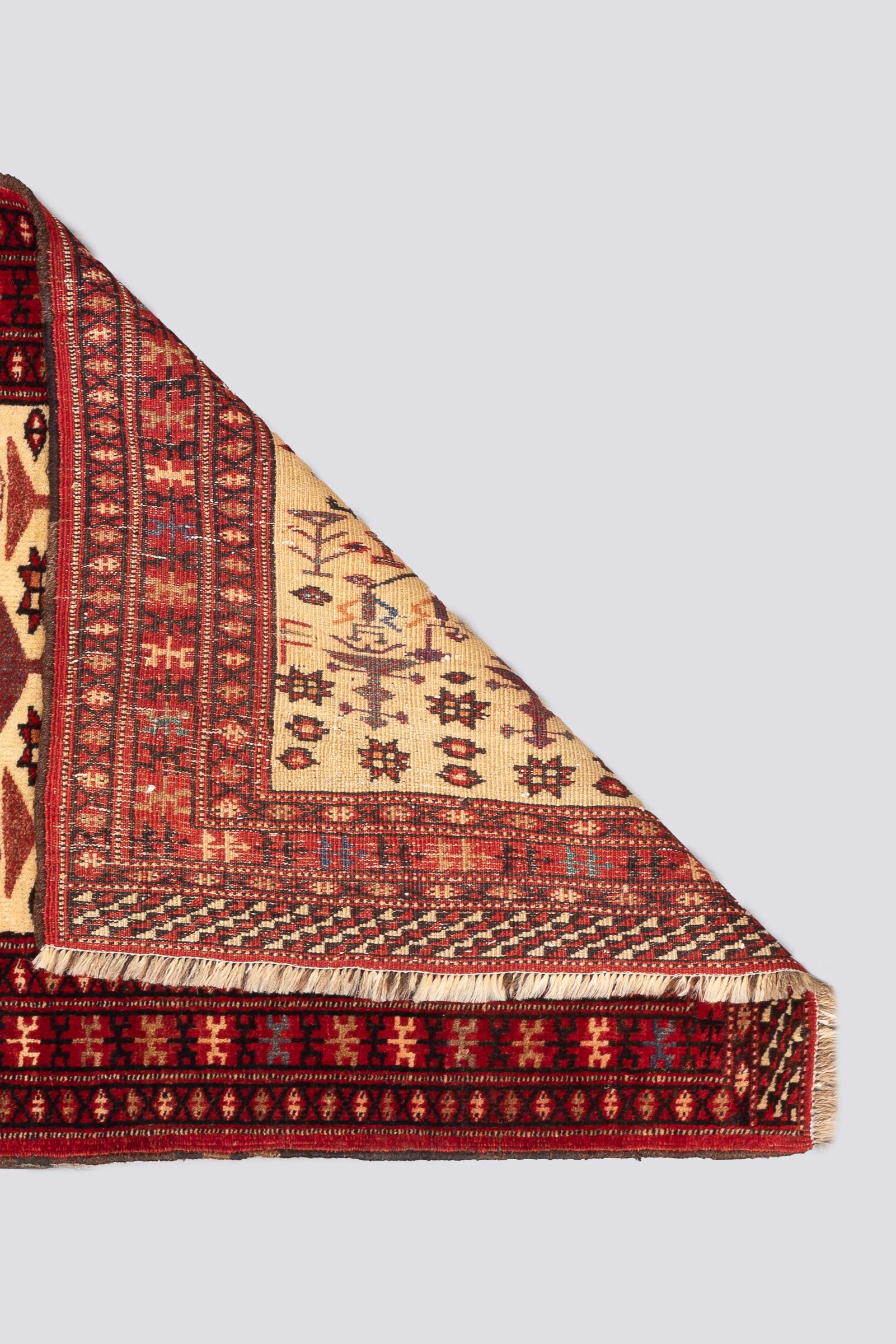 Antique Fine Torkaman Persian Poshti Rug