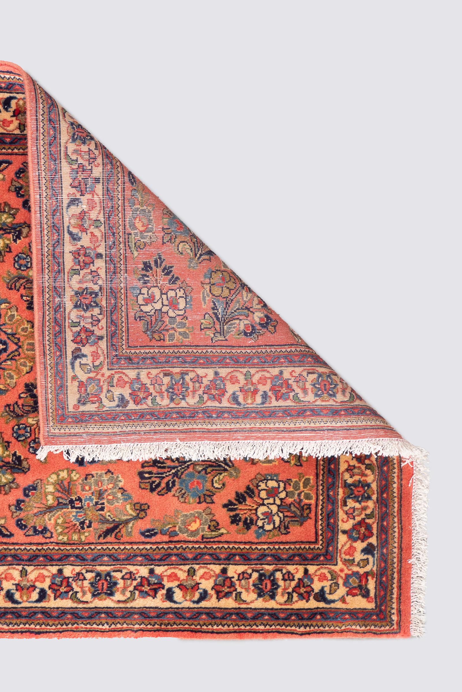 Vintage Sarouk American Flower Persian Rug