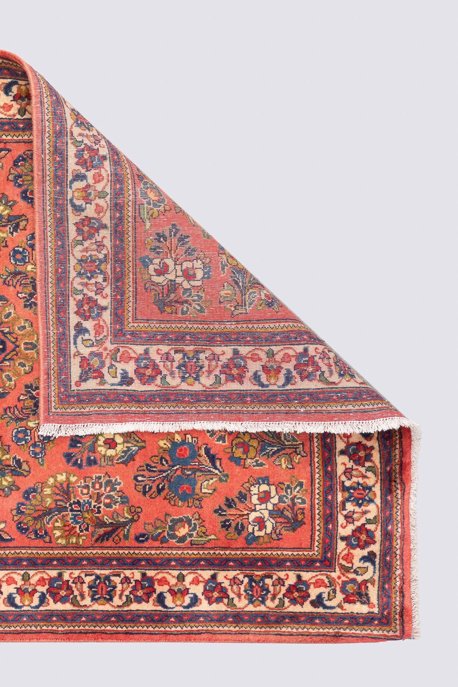Vintage Sarouk American Flower Persian Rug