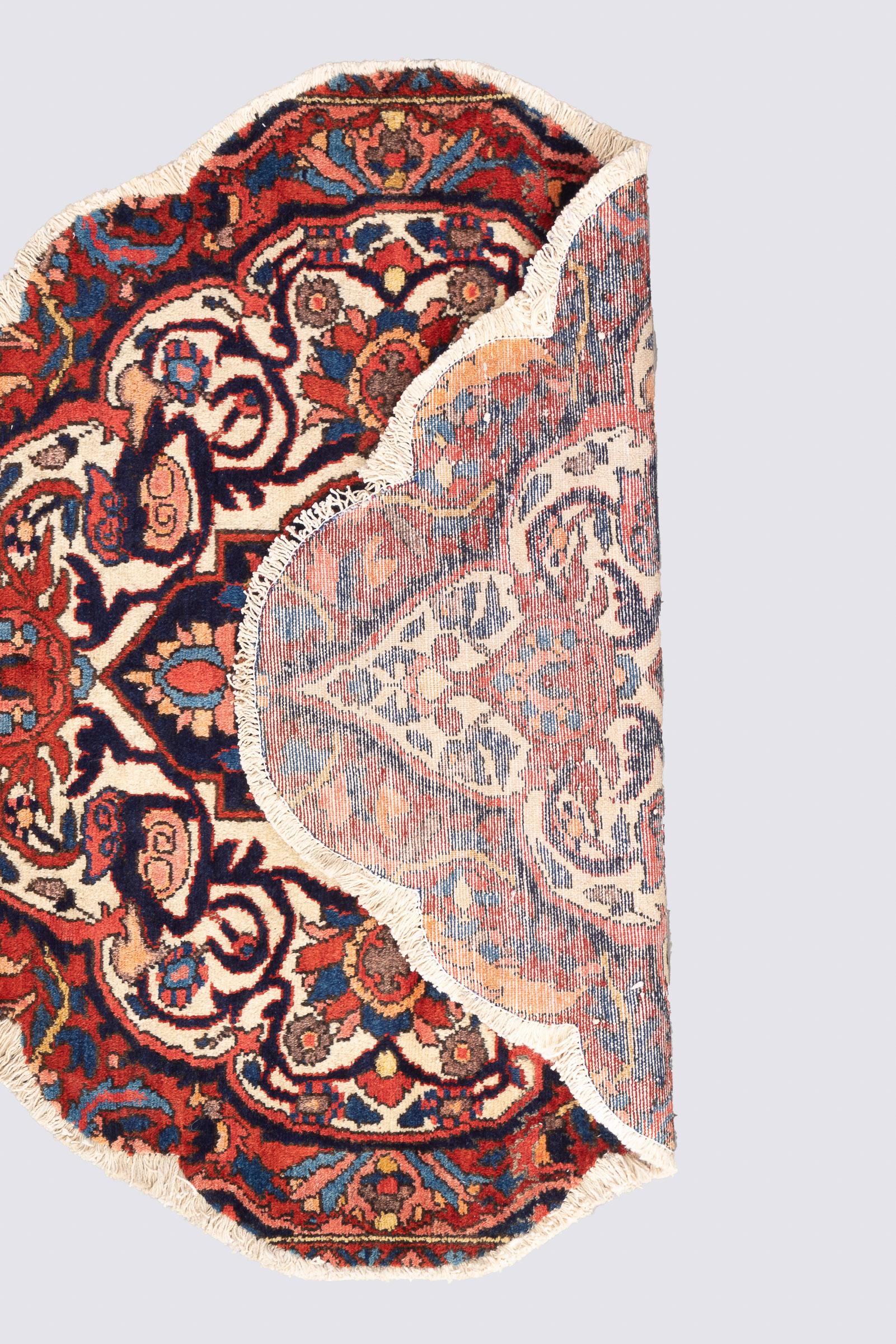 Antique Circular Bakhtiari Persian Rug