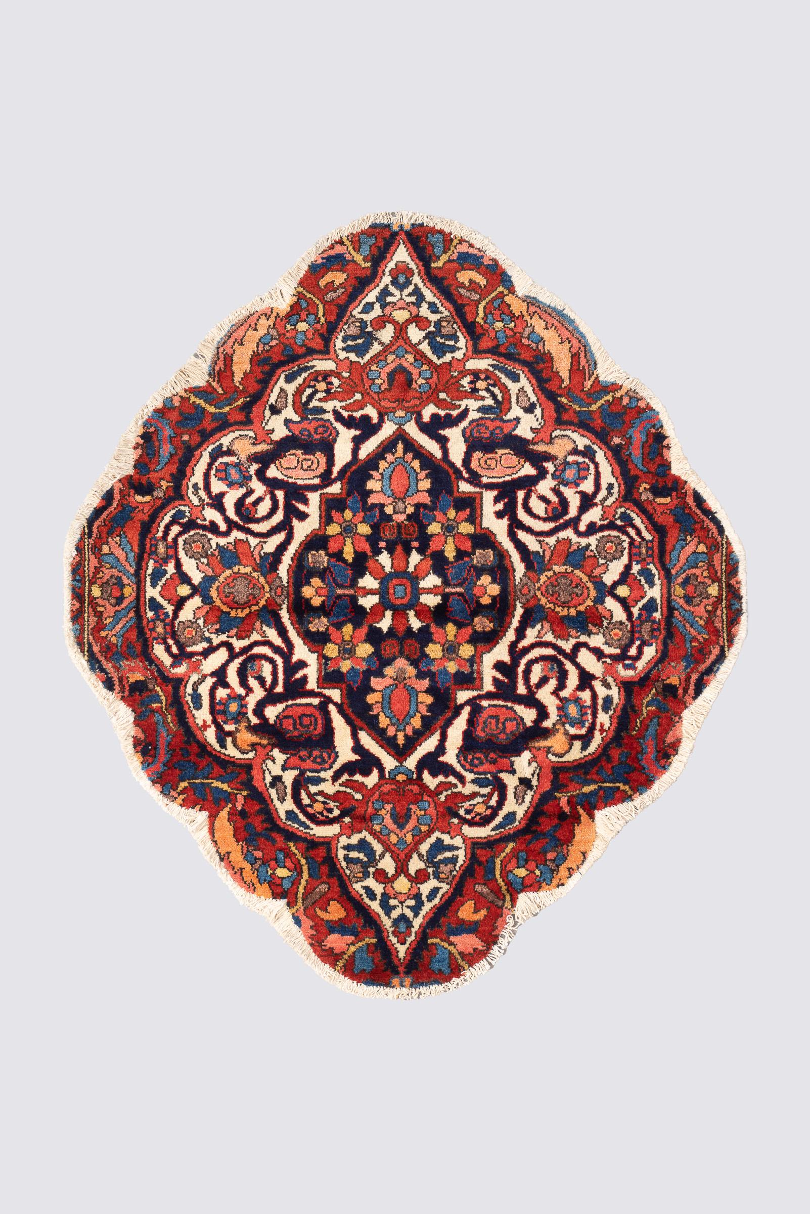 Antique Circular Bakhtiari Persian Rug