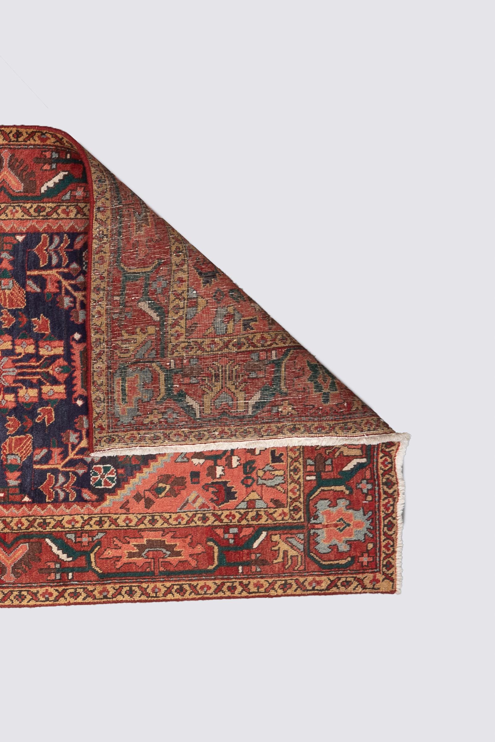 Antique Bakhshayesh Persian Runner Rug with Stepped Medallion, c. 1910–1930