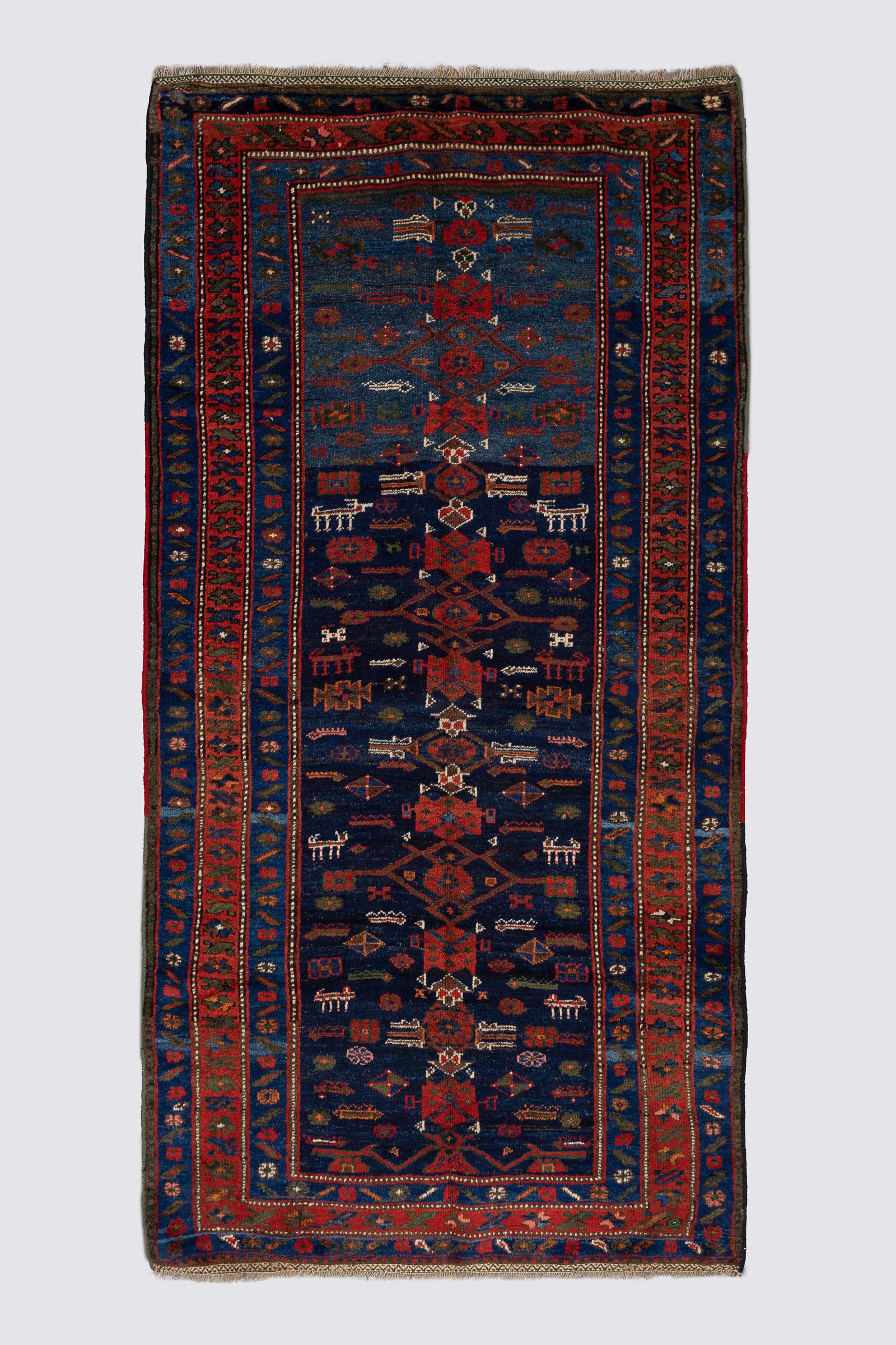 Antique Nili Qalat Sanjabi Persian Rug