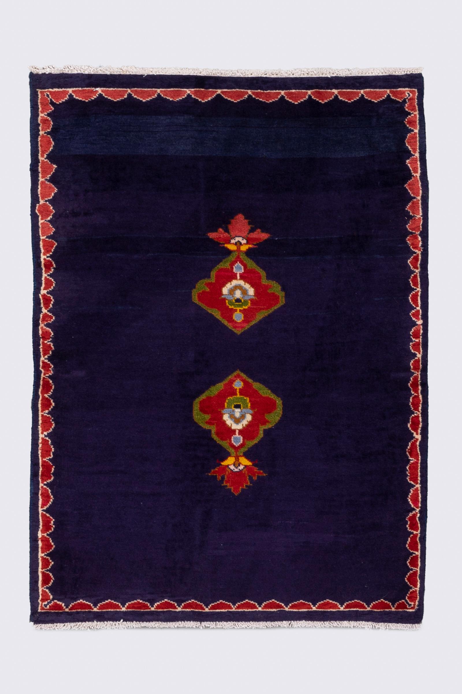 Vintage Mashahd Nili double Toranj Poshti Carpet 0.5SQM