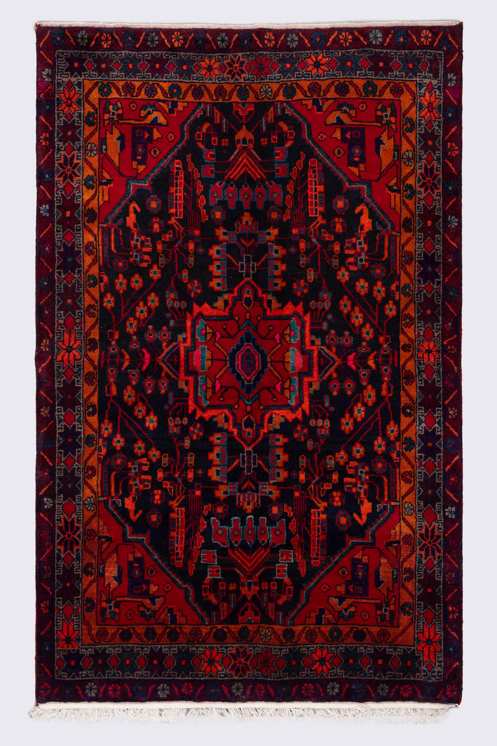 Vintage Nahavand Lachak Toranj Carpet