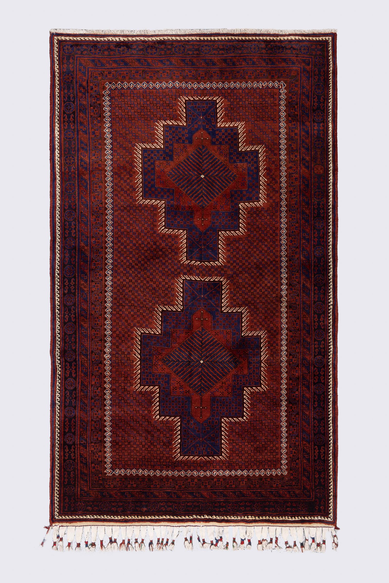 Vintage Jiroft Kuhi Double Toranj Persian Rug
