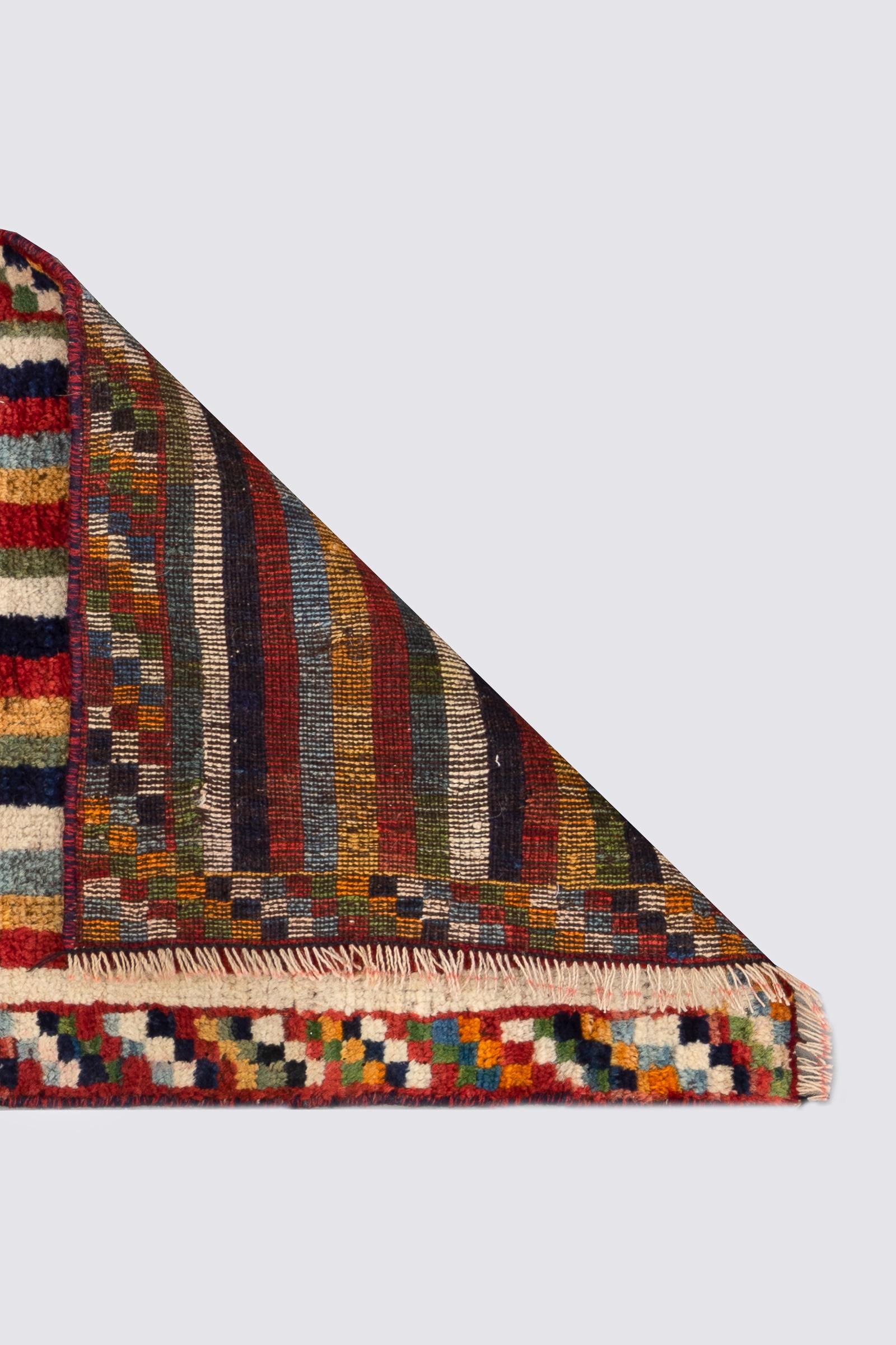 Antique Lori Vertical Stripes Persian Gabbeh Rug