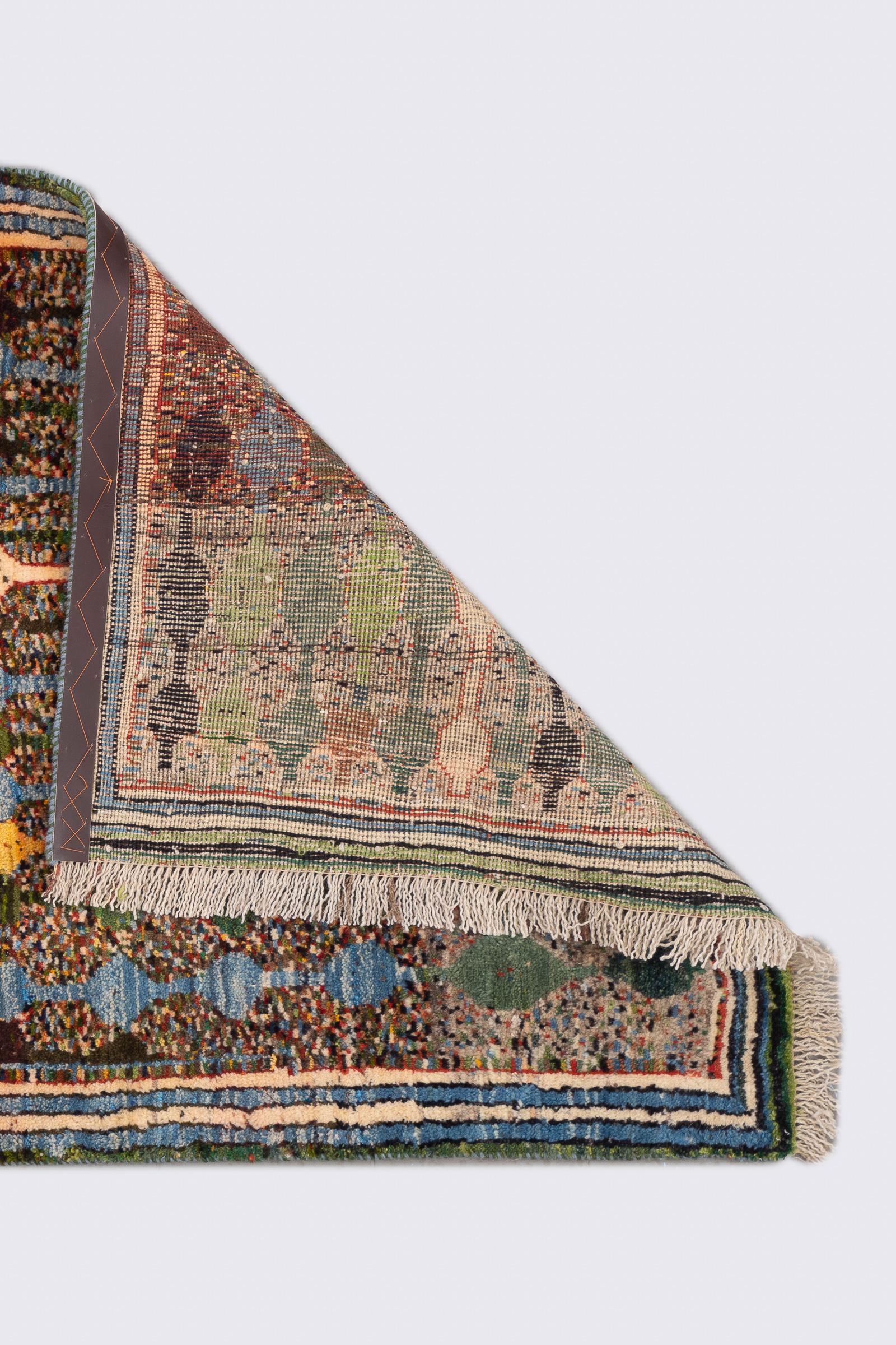 Vintage Qashqai Field Persian Gabbeh Rug