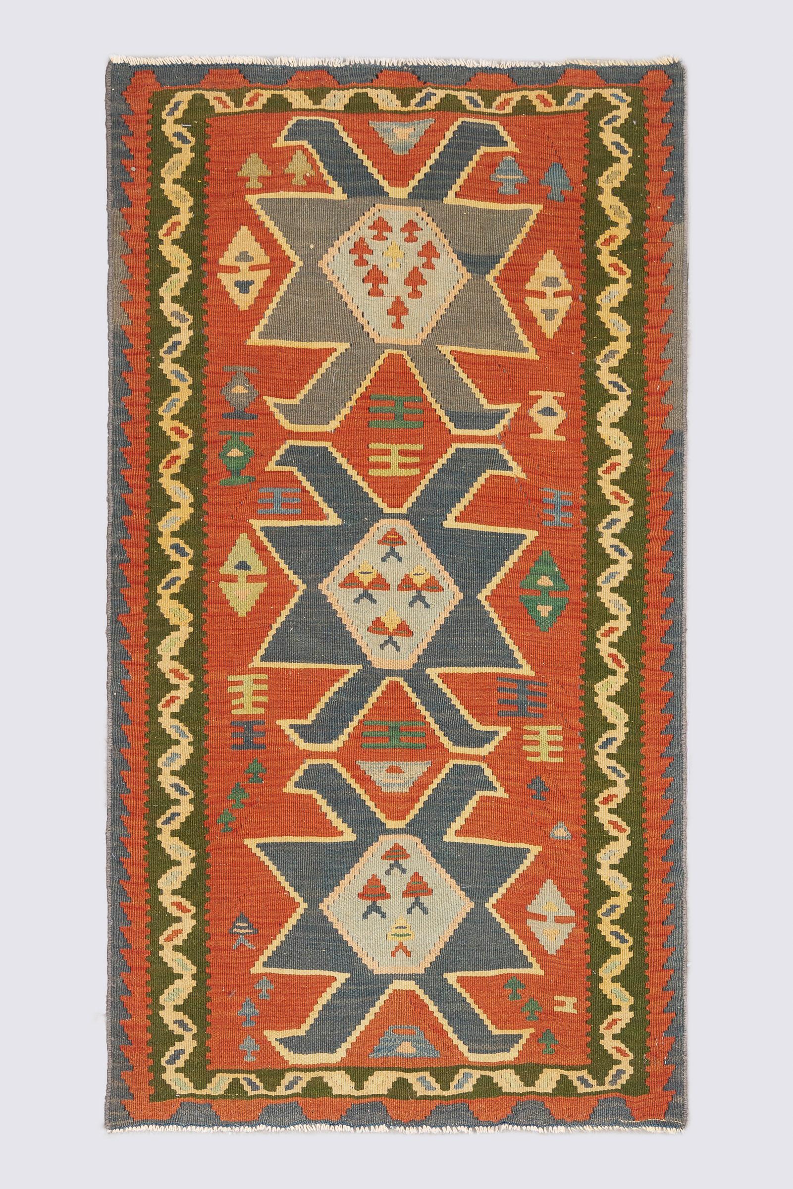 Vintage Azari Triple Toranj Kilim 0.6SQM