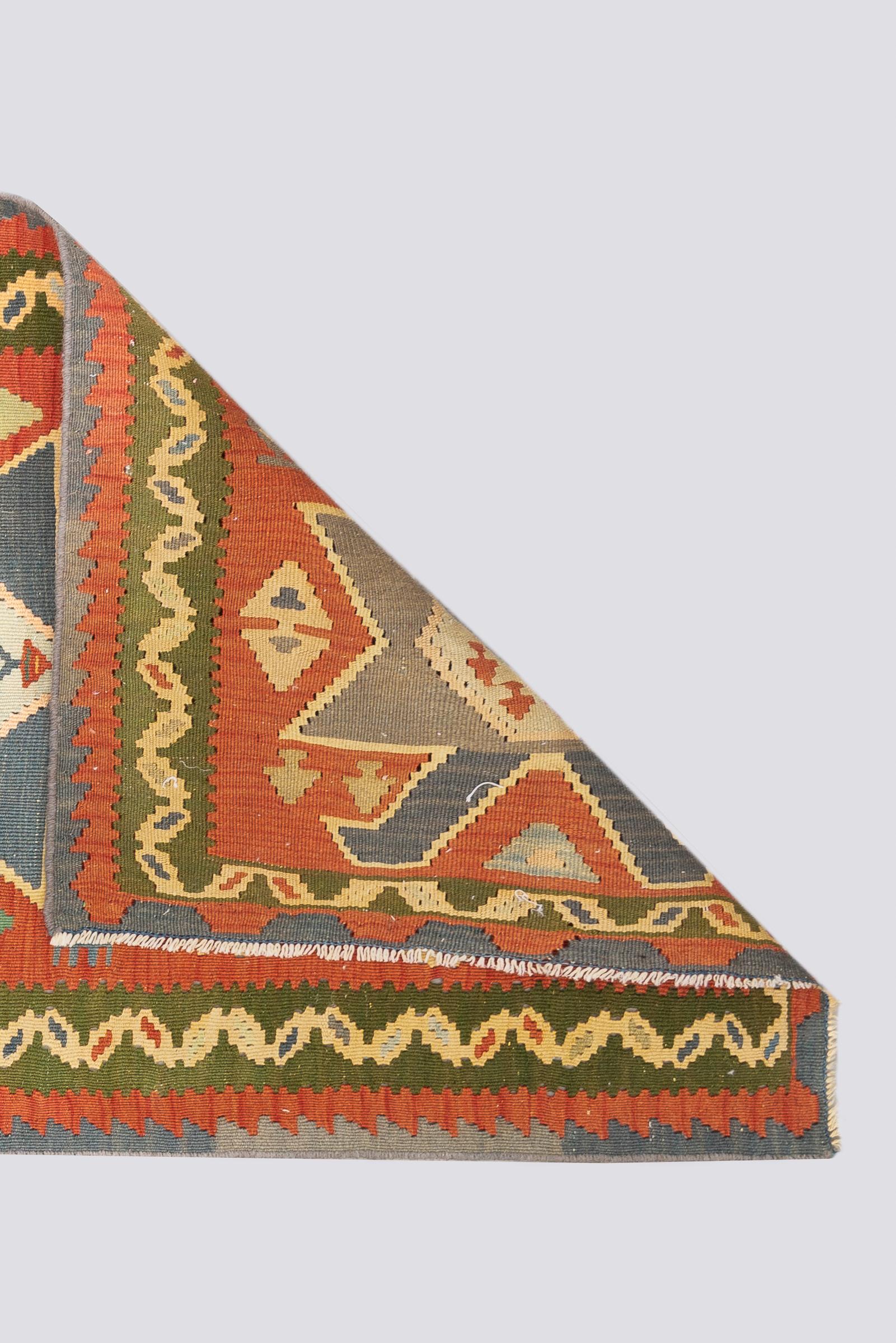 Vintage Azari Triple Toranj Persian Kilim Rug