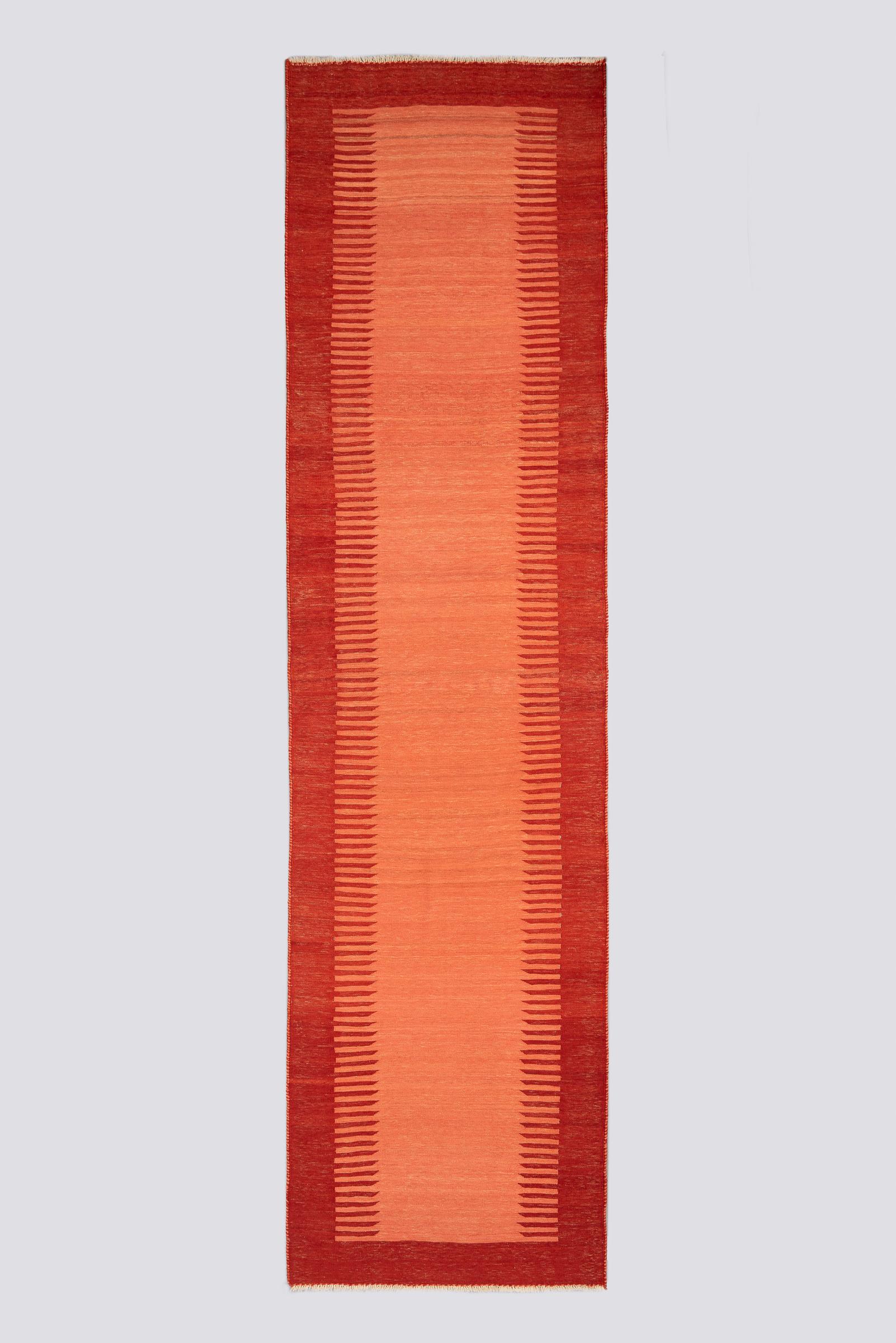 Vintage Qashqai Firuz Abad Minimal Pink and Red Kilim 4.4SQM